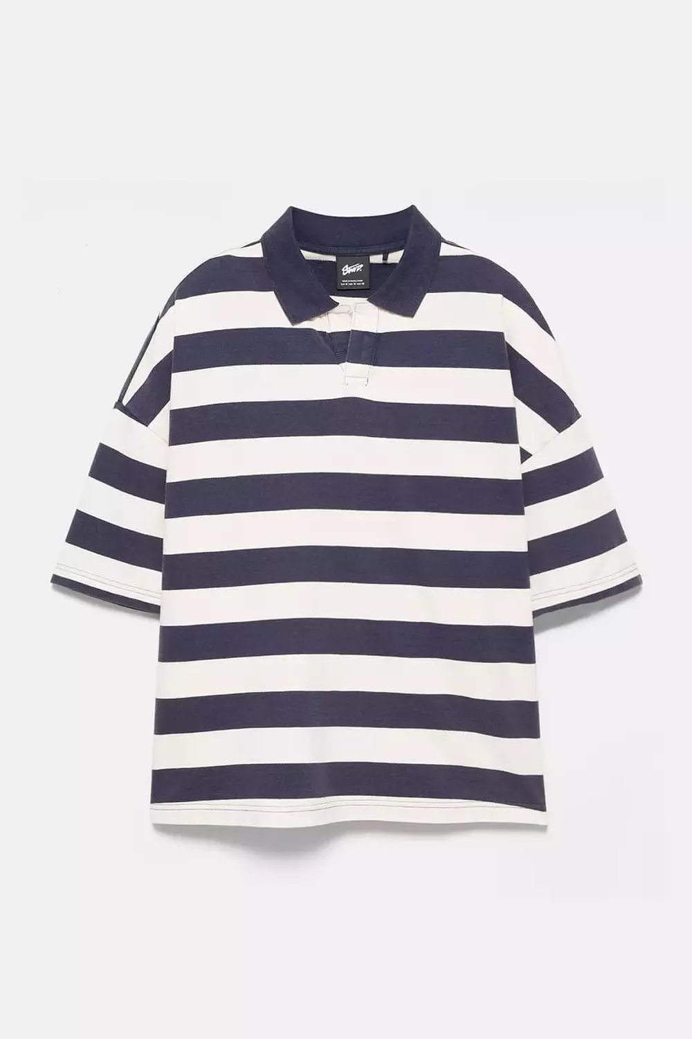 PULL&BEAR STRIPED POLO SHIRT - BLUE/GREY 4