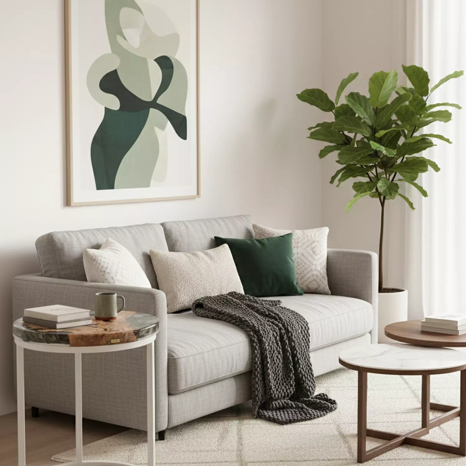 Botanical Olive wood Side Table 3