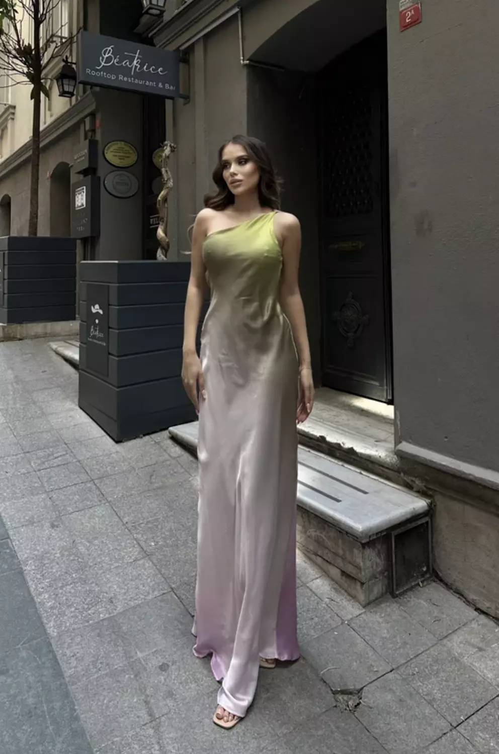Gradiant Satin Dress 4