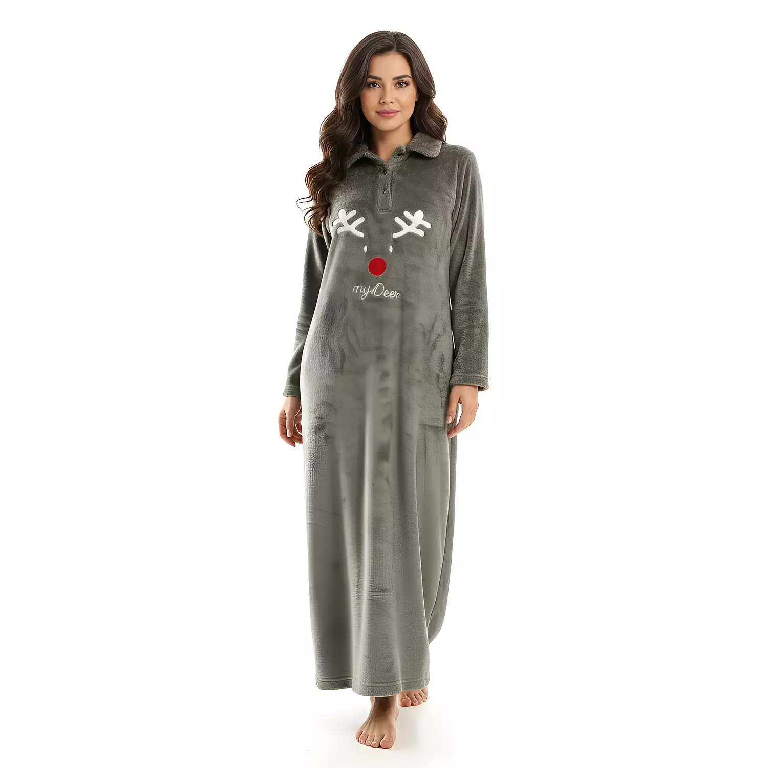 Shorto Nightgown Fleece - 2570 - Olive Green 2
