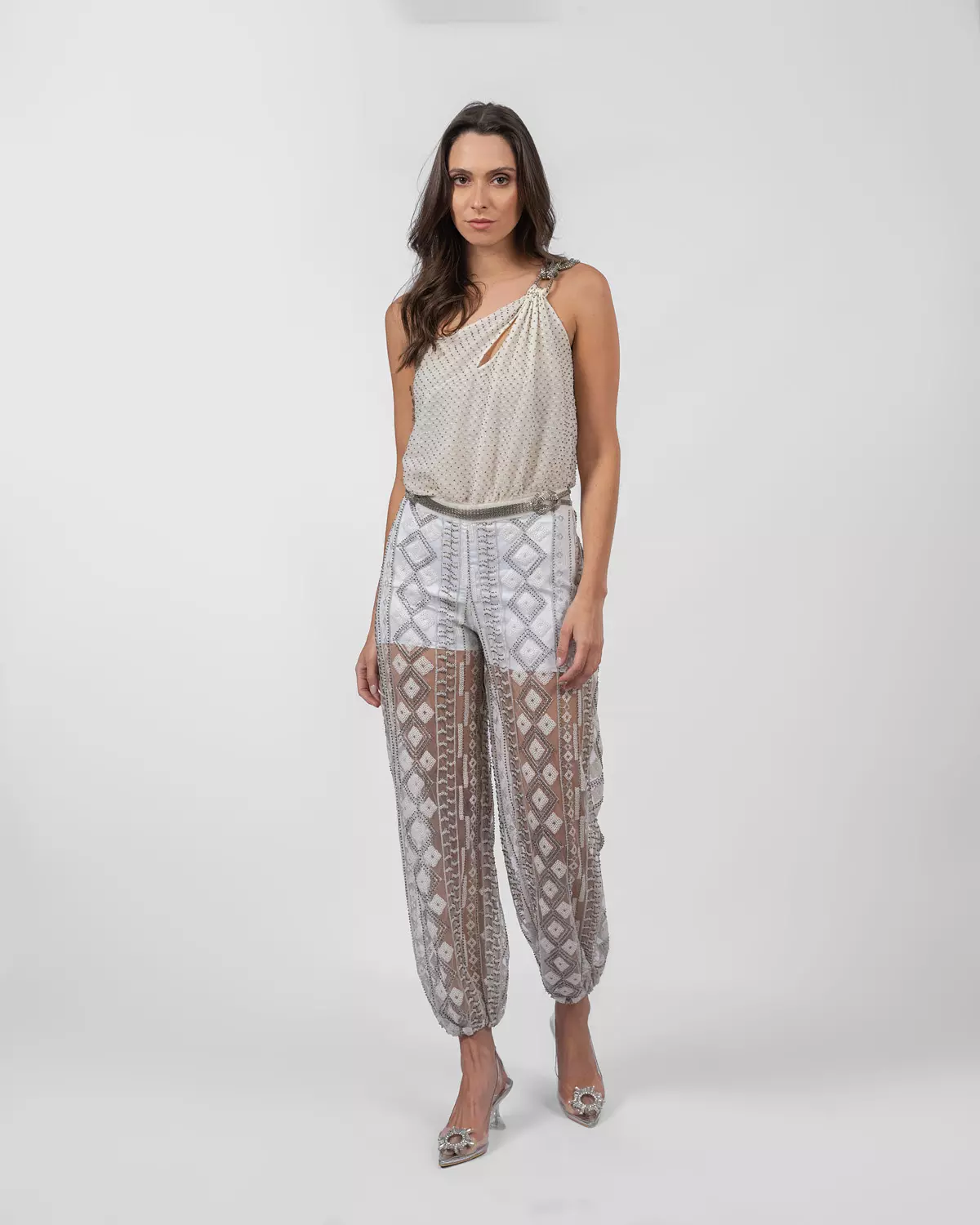 White Beaded Set  hover image