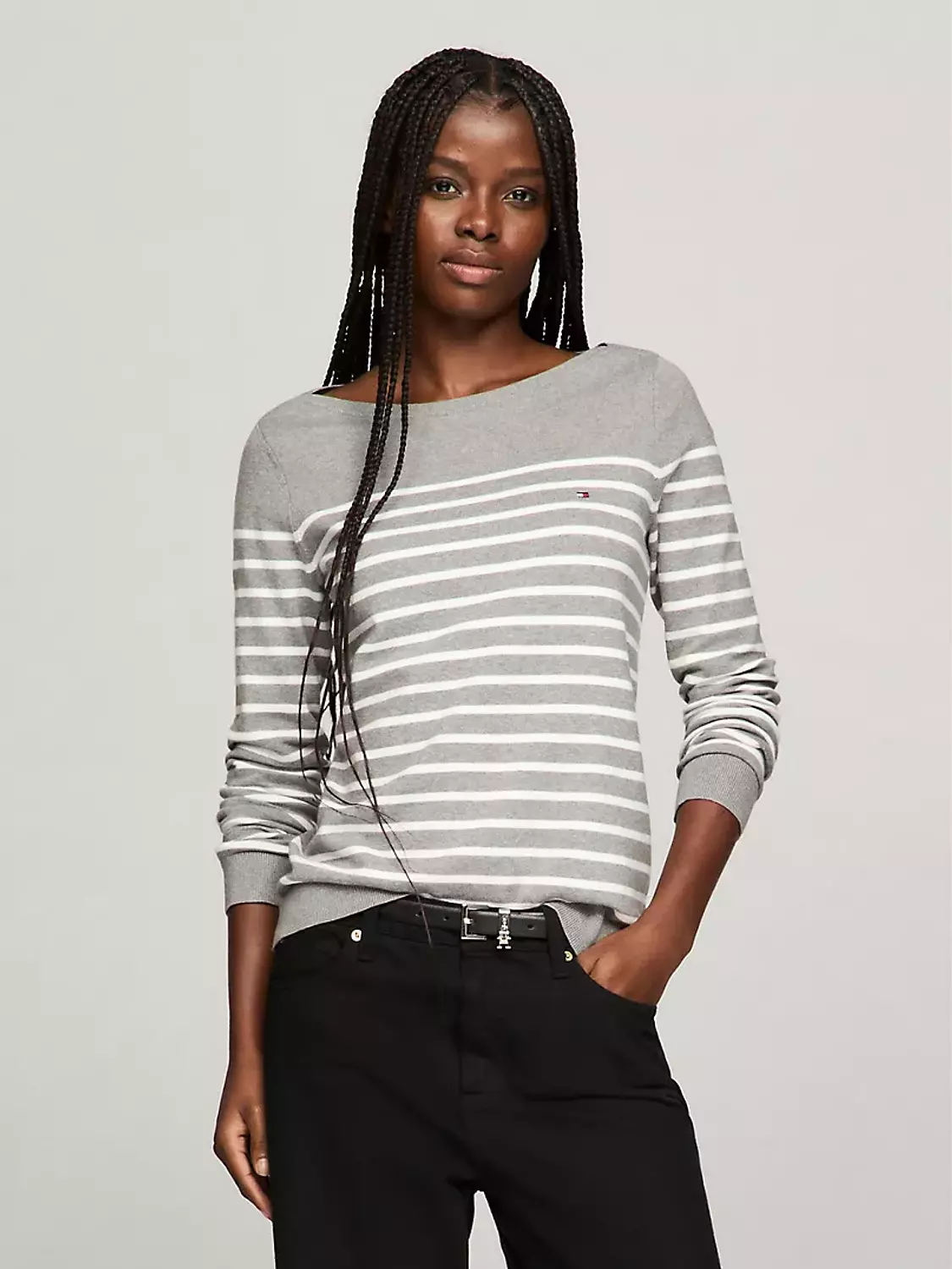 Tommy Hilfiger Grey Striped Sweater image