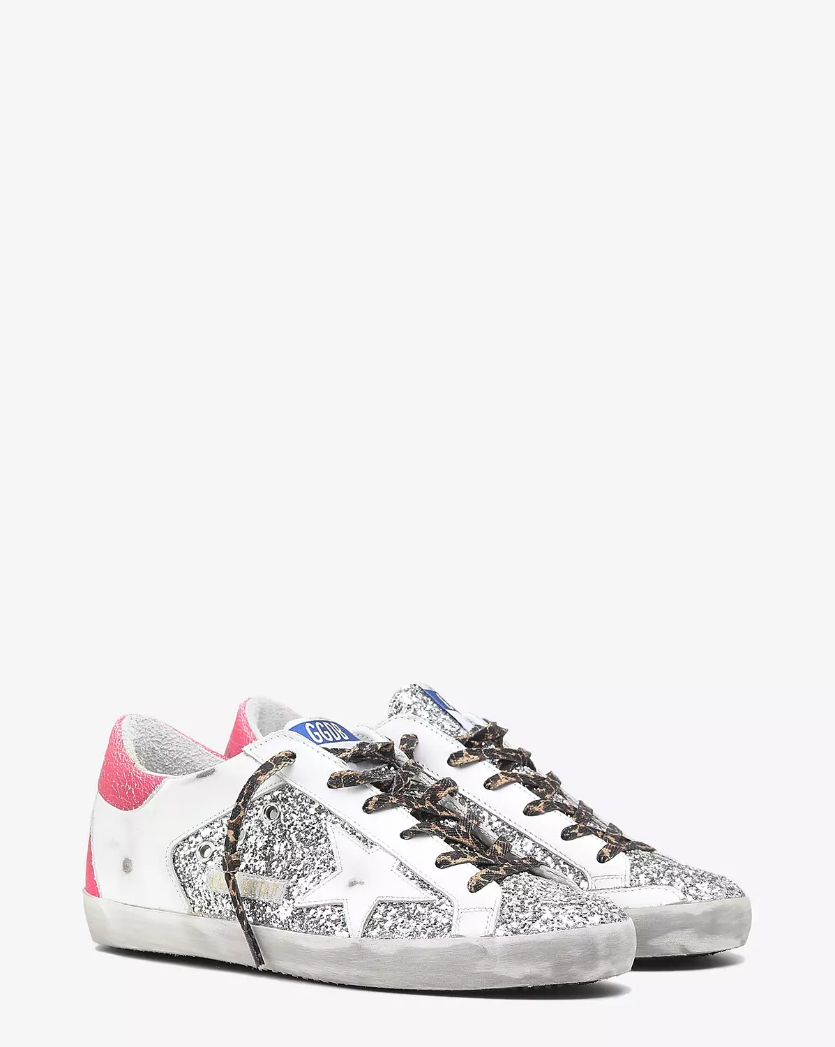 Golden Goose Femme Super-Star Silver White Pink Fluo  1