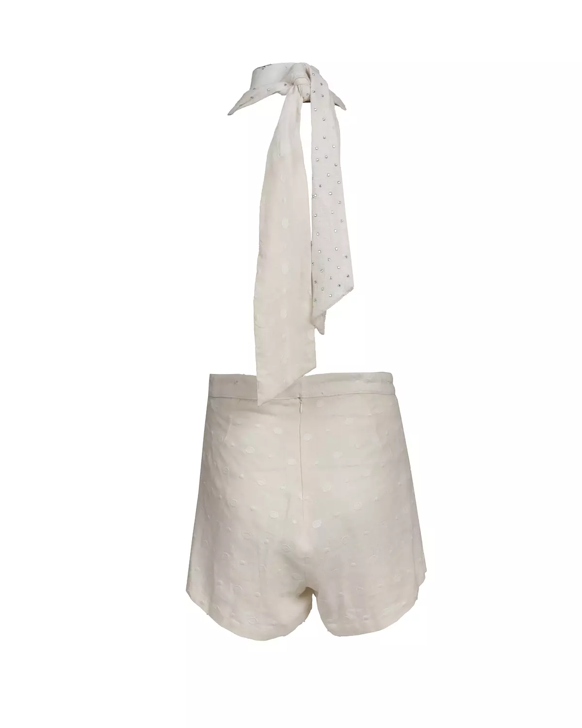 Delicate Beige Patchwork Romper 3