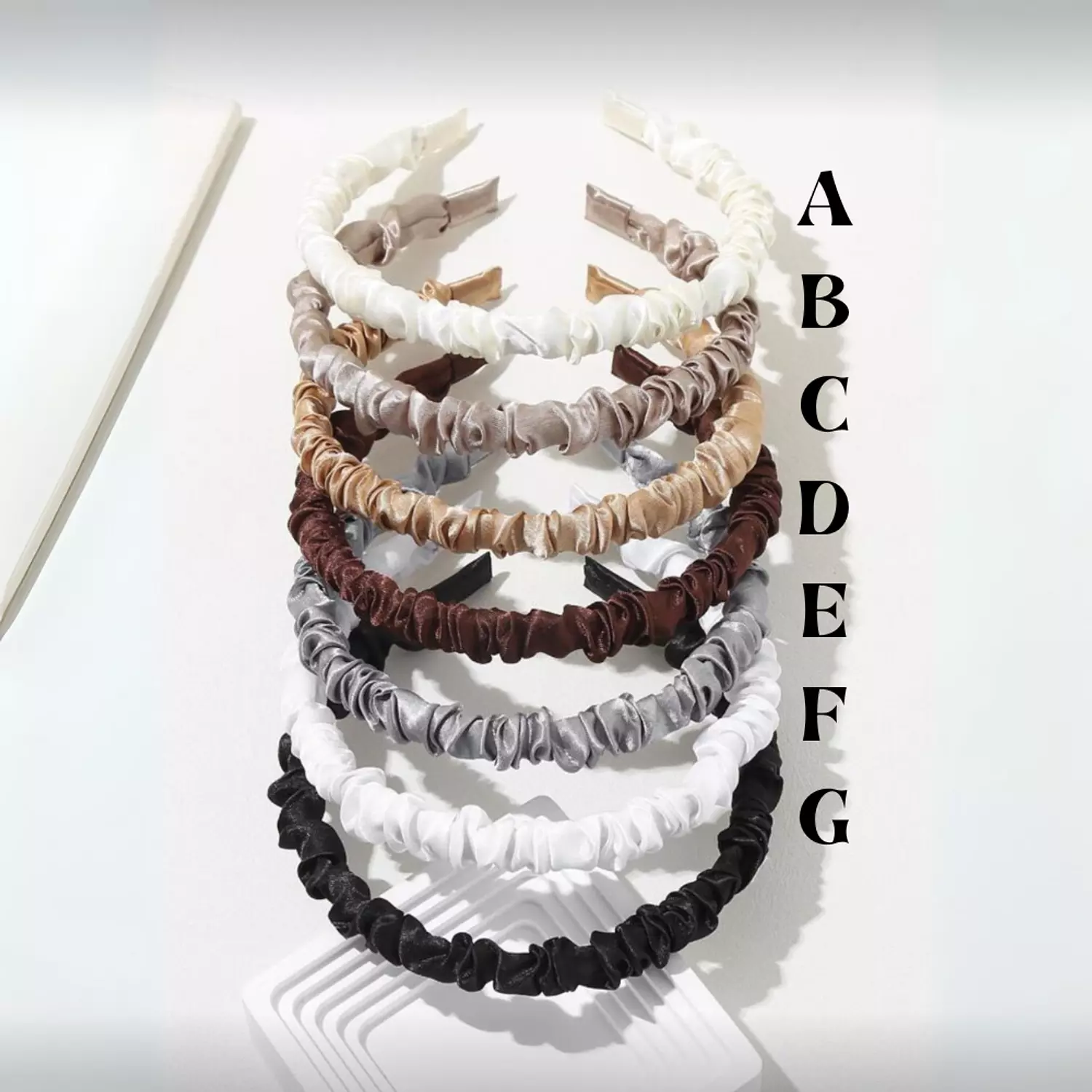 Thin Ruched Satin Headband 1 Pc image