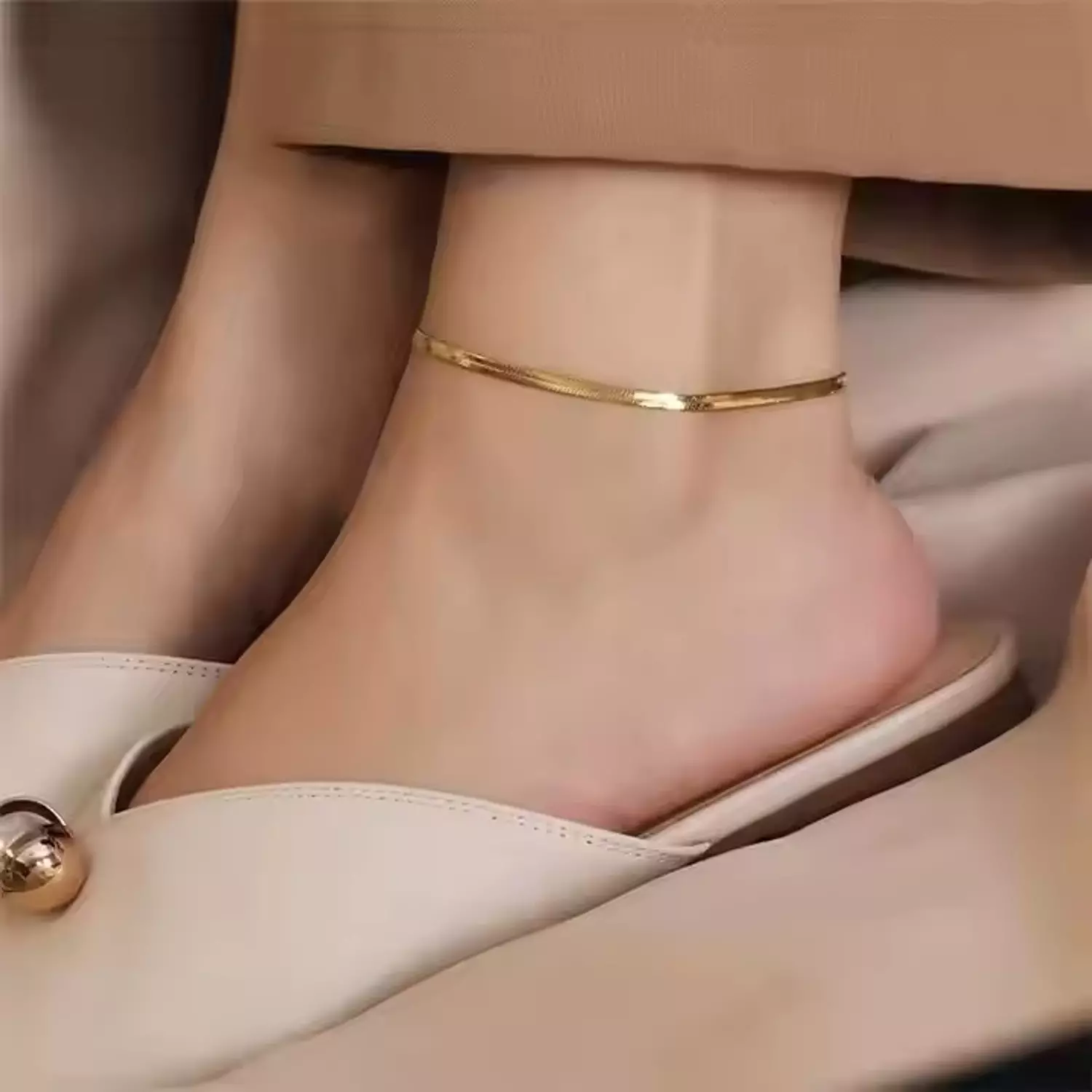 Flat Snake Chain Anklet 2