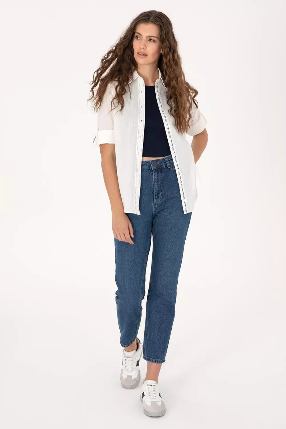 Women's White Long Sleeve Shirt 2
