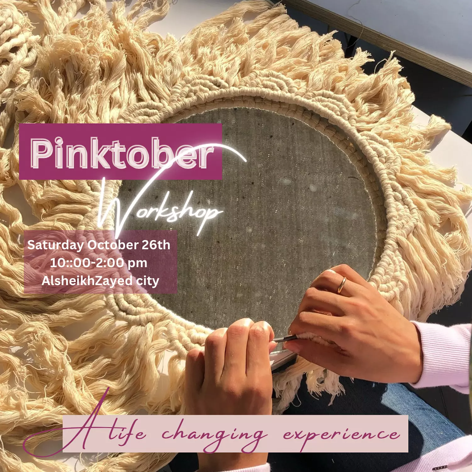 Pinktober Macramé workshop image