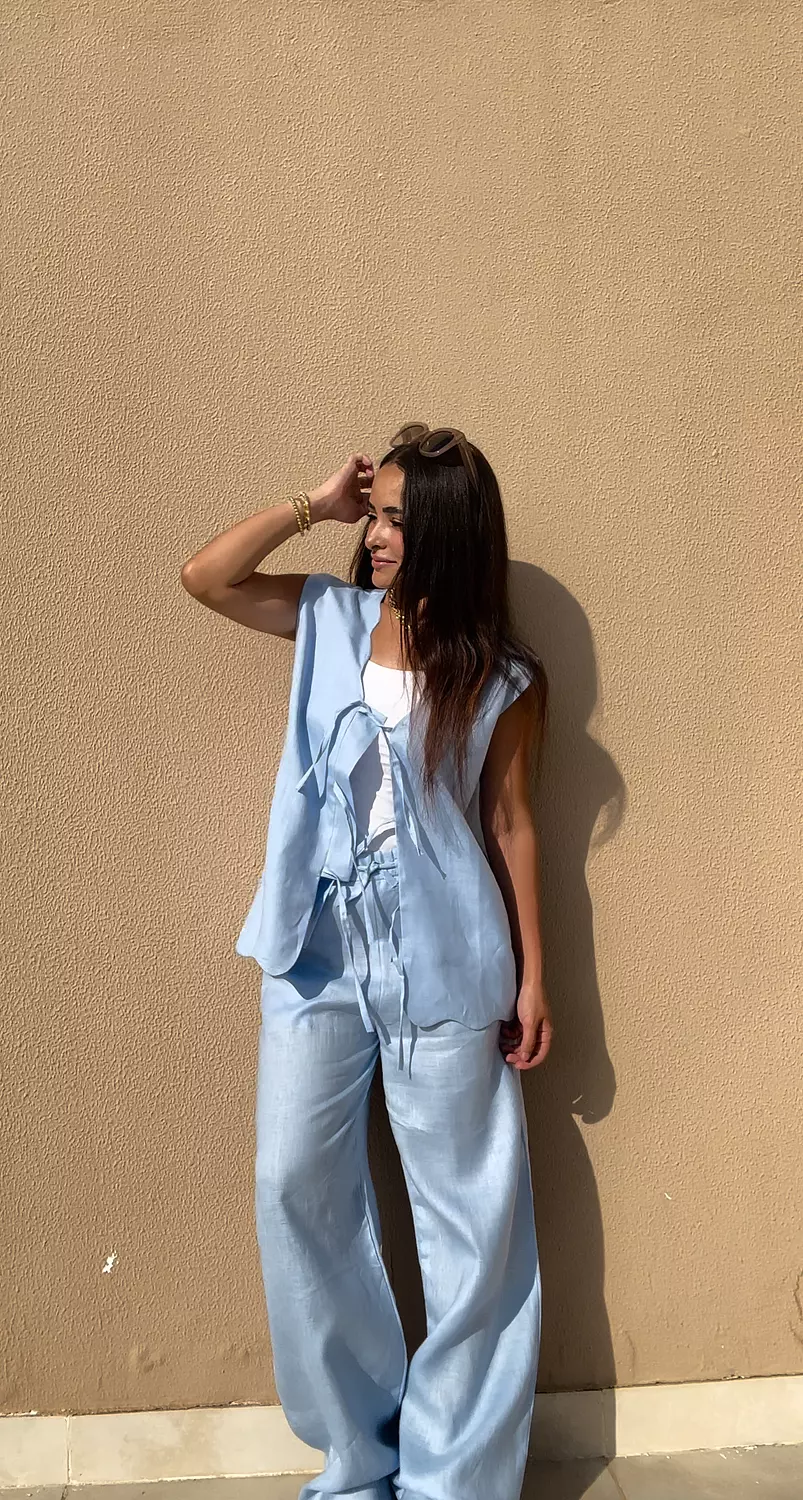 Baby Blue Darted Pants  2