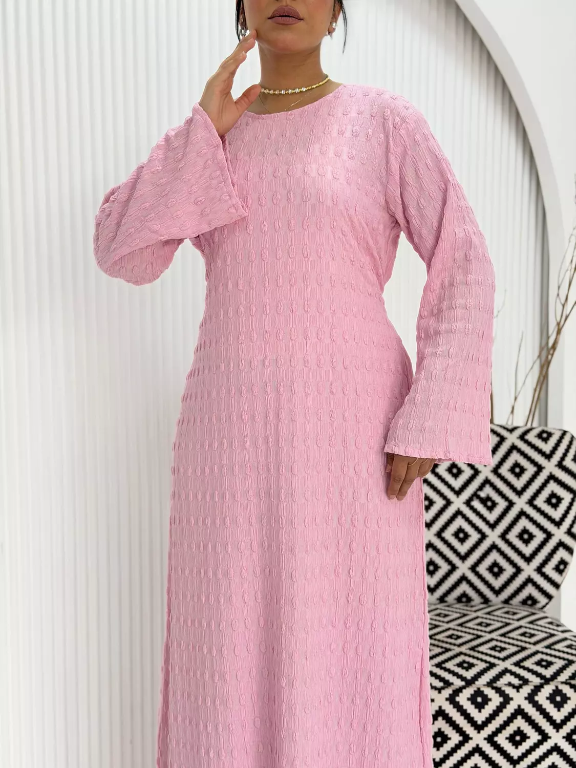 Allure Textured Dress In Blush Pink 🎀 3