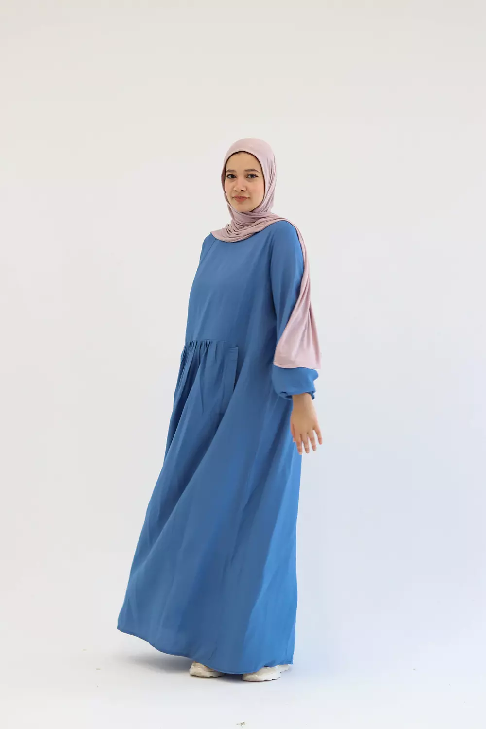 Blue Flowy Dress 4