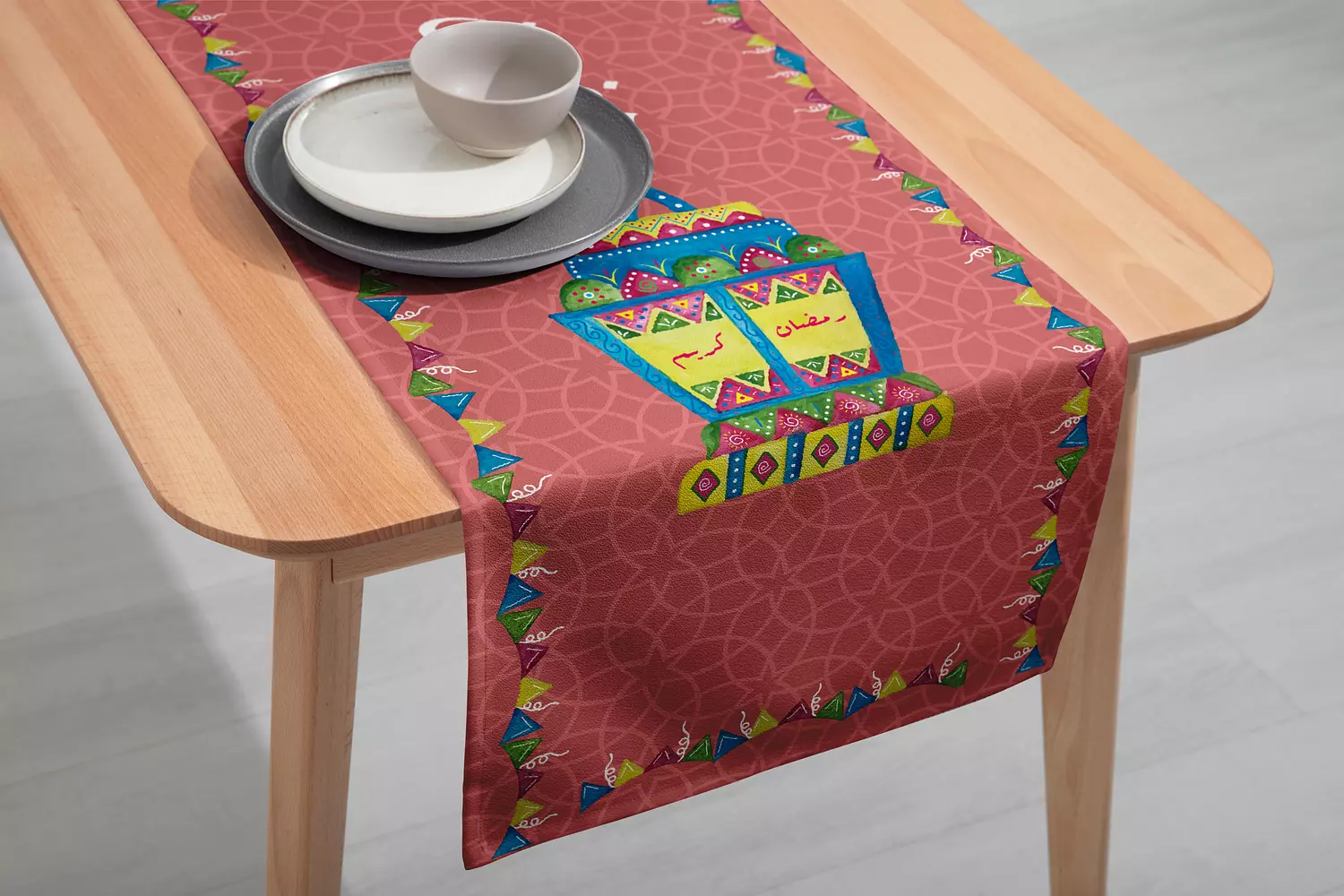 Coral Pink Fanoos Table Runner  image