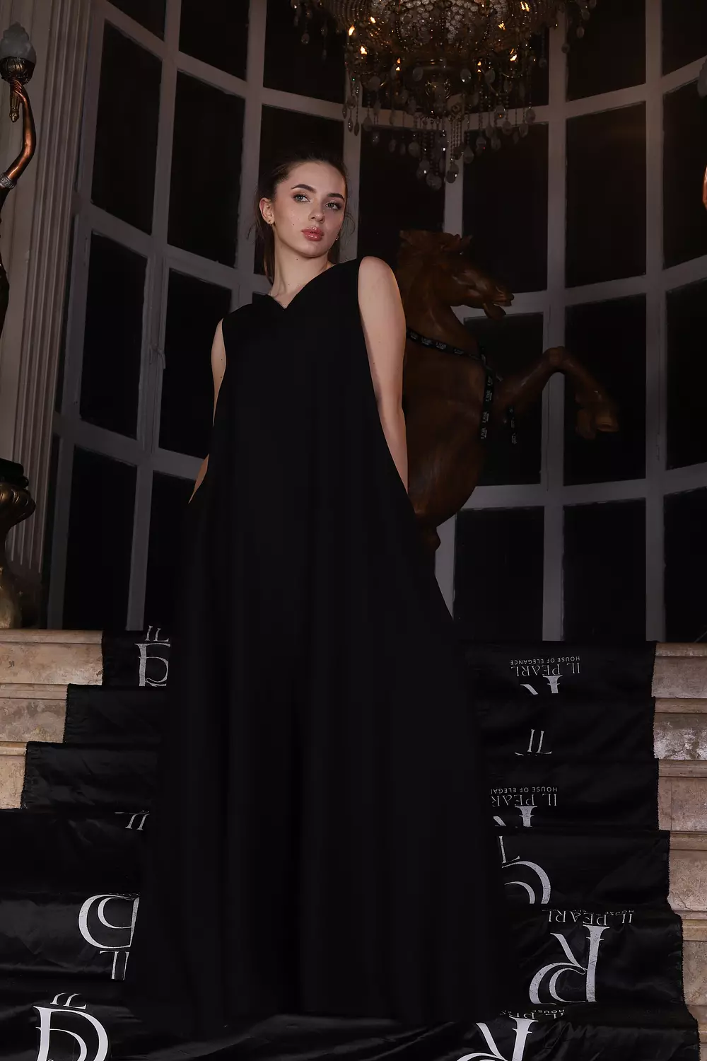 Wide Leg Linen Jumpsuit -  Black hover image