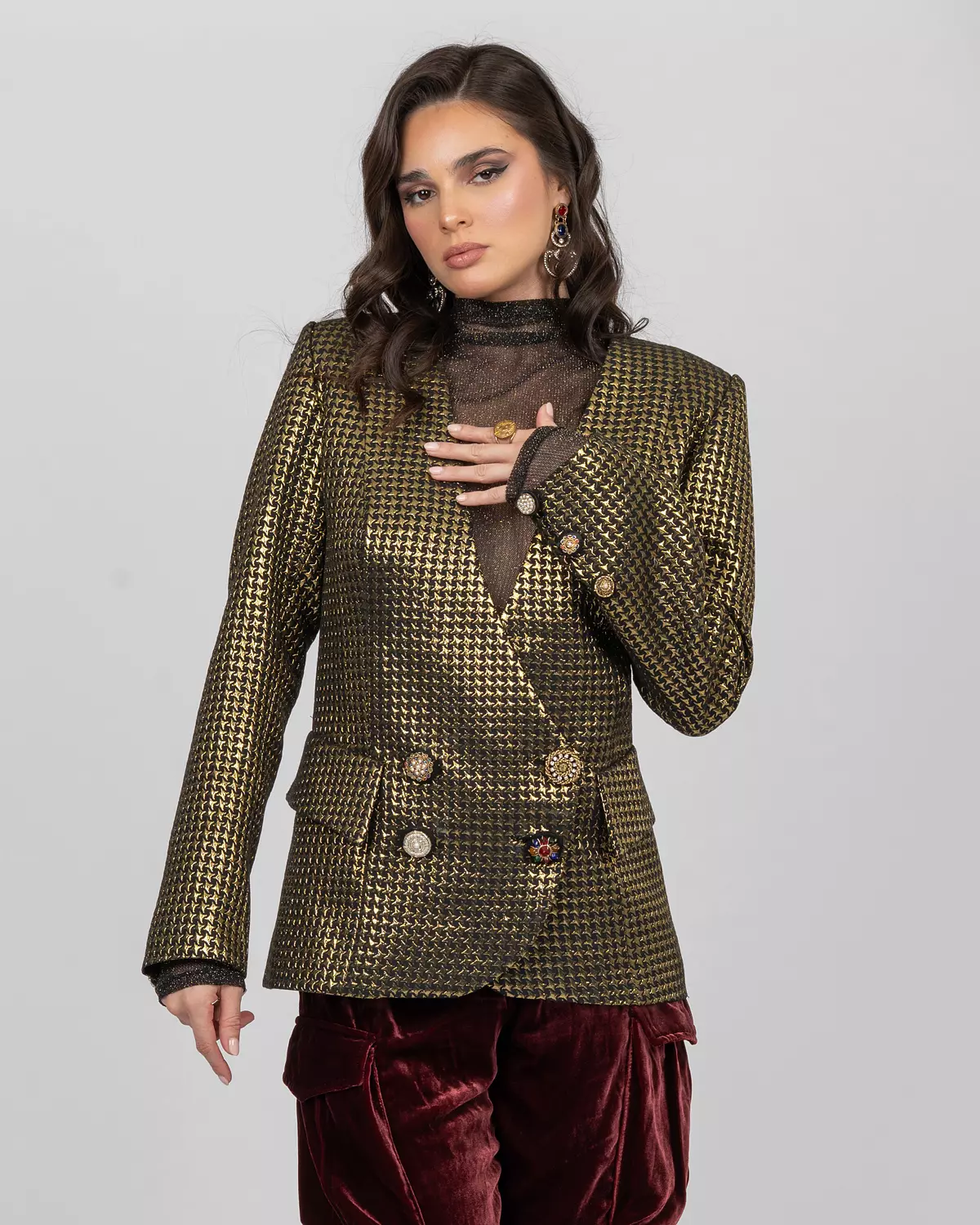 Brocade Fitted Blazer 7