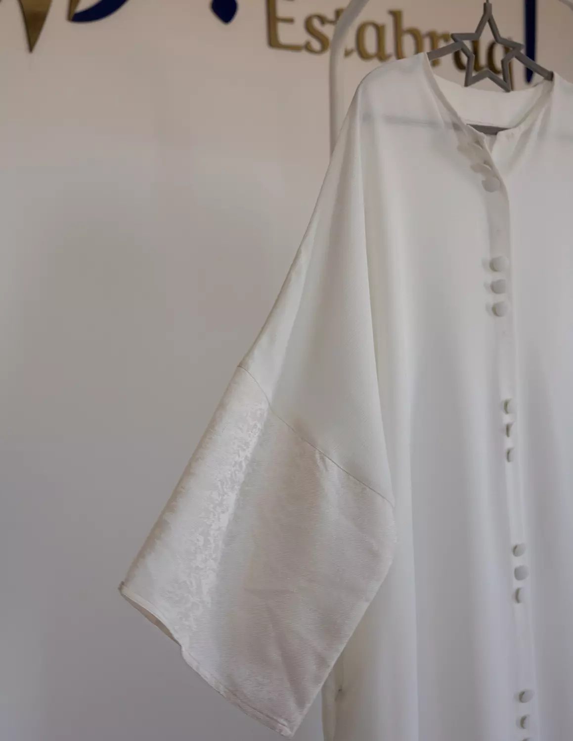 White Abaya with bockets 6