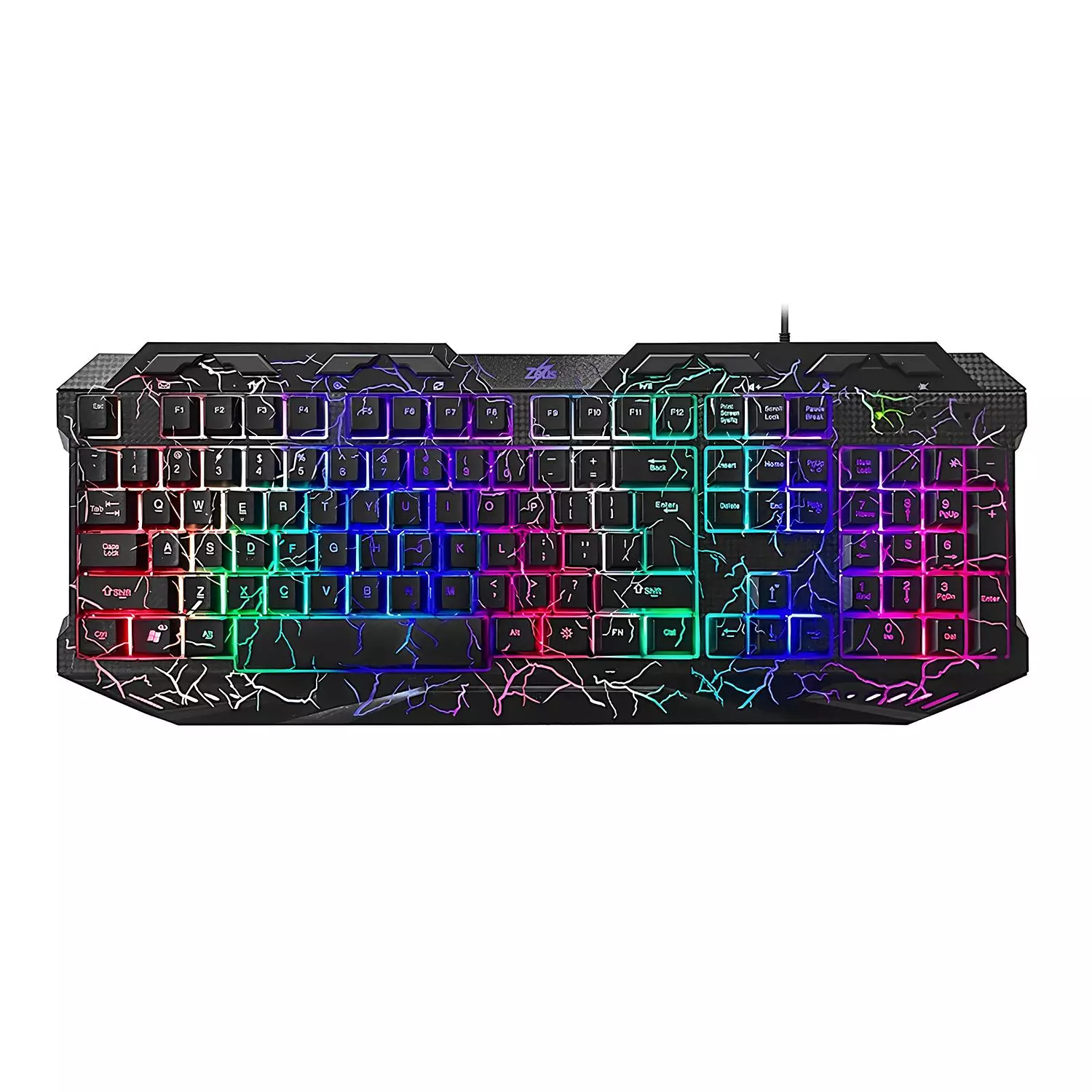 Multimedia Wired Gaming Keyboard - Rainbow Illumination - Zeus K002 hover image