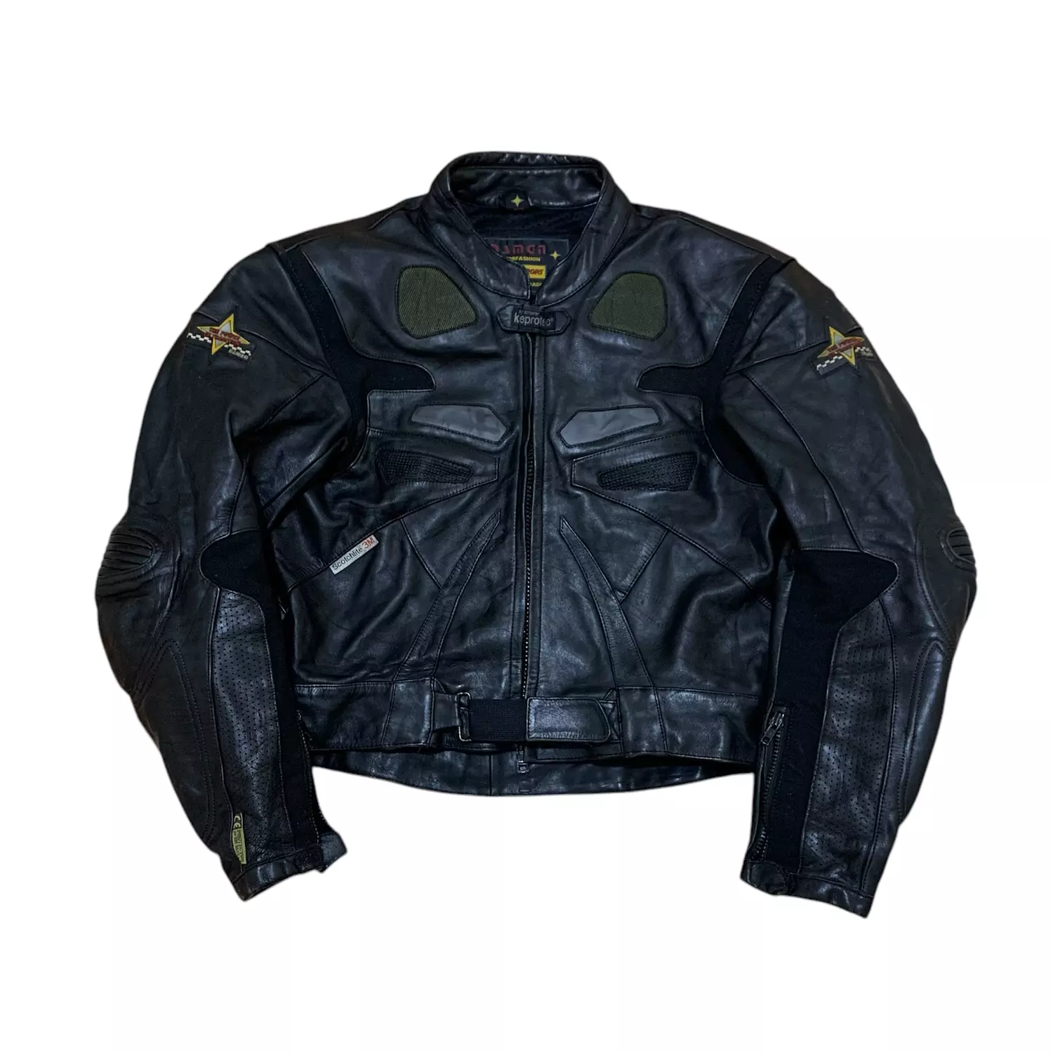 Vtg safety moto jacket image