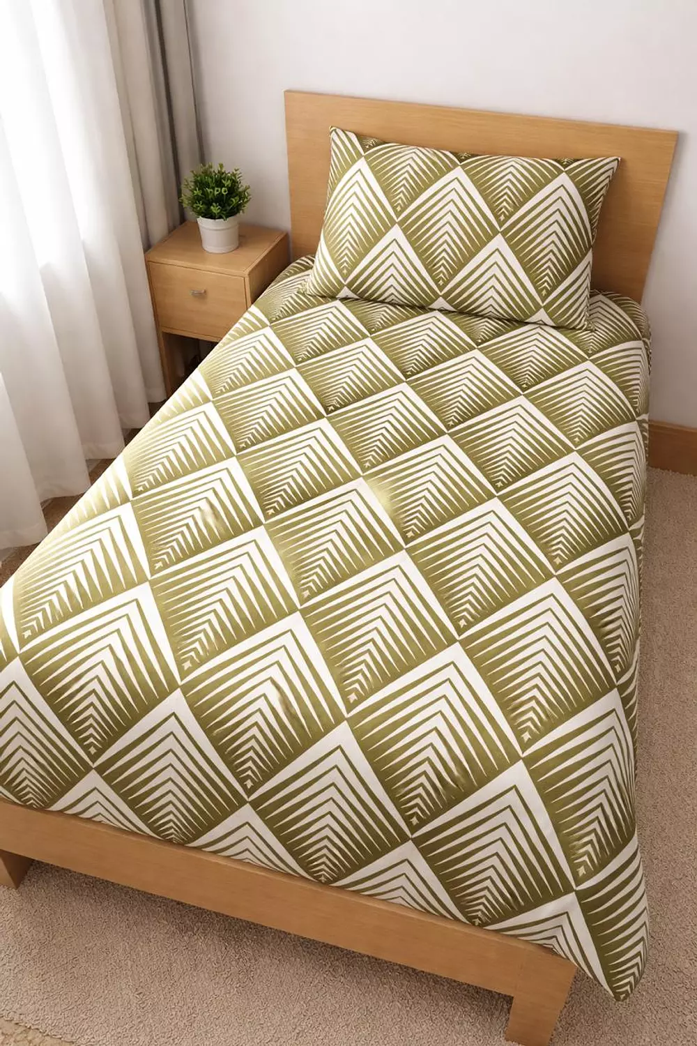 طقم ملاء اطفال قطن زجزاج دهبي image