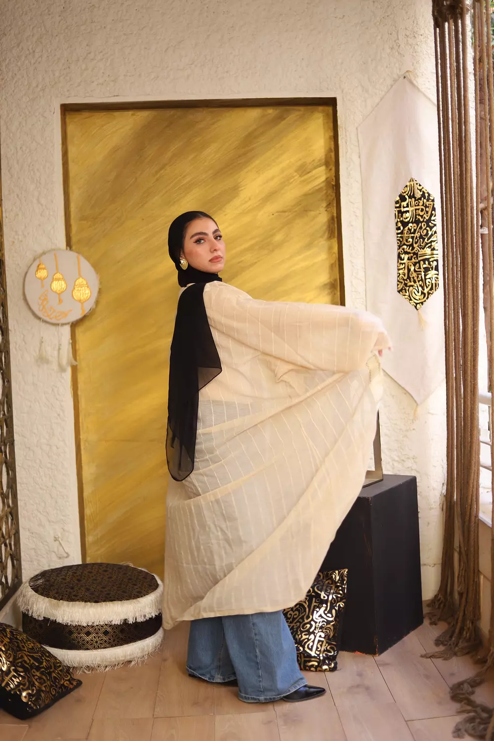 Striped Linen Kaftan  5