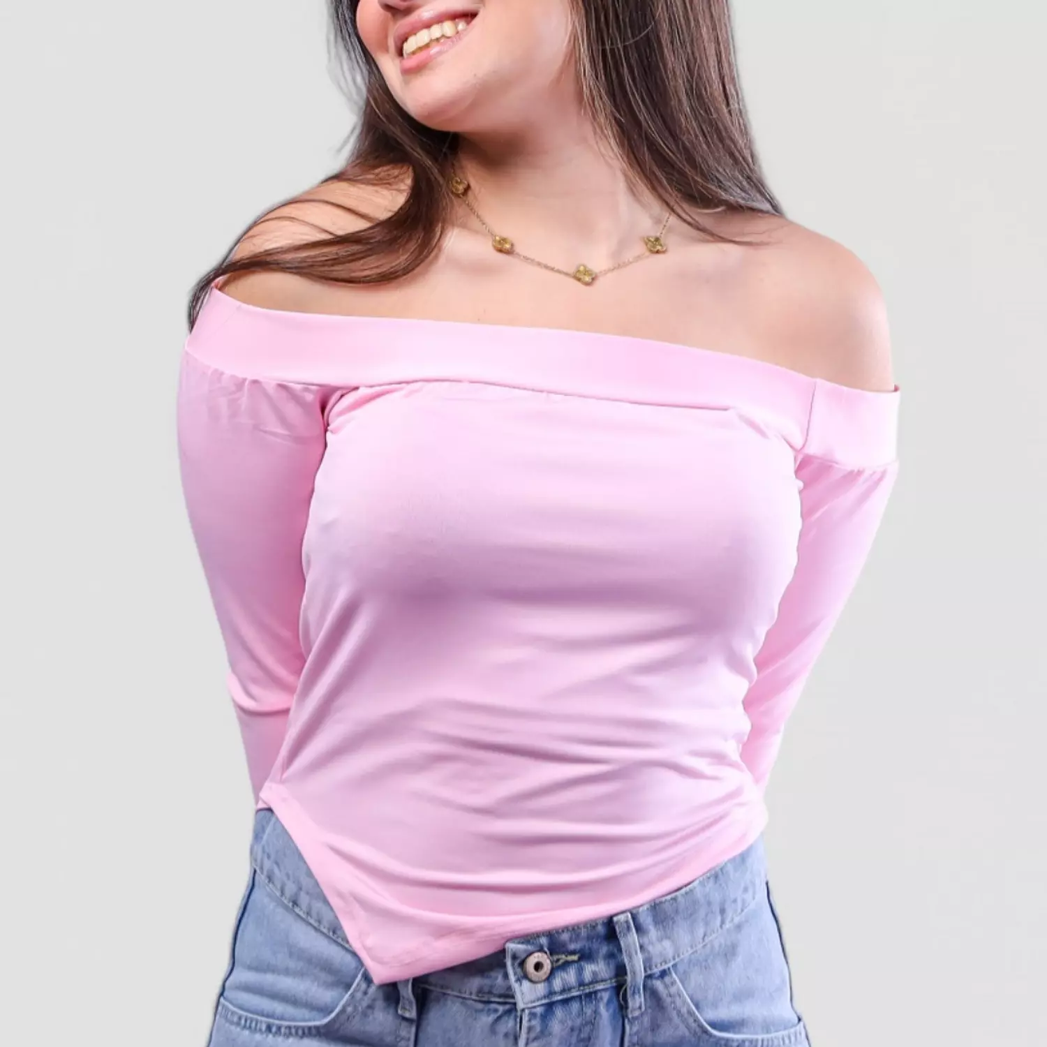 059 Off-shoulder Top With Finger 1