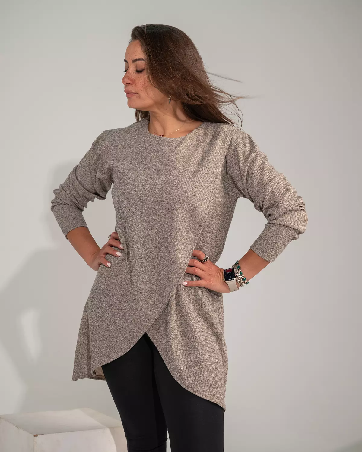 Cross Flow Tunic Beige hover image