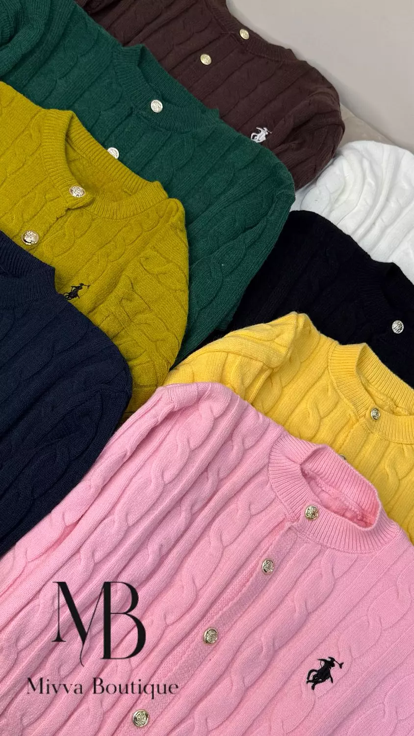 Soft Polo-Embroidered Cardigan * 10