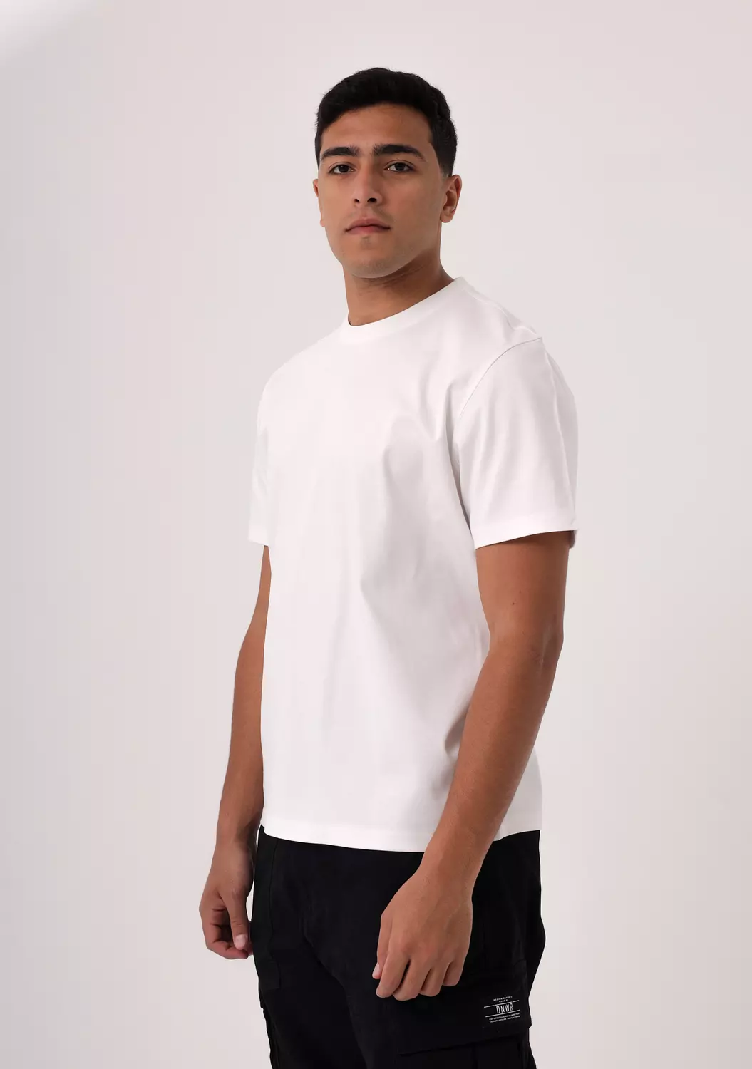 100% Egyptian cotton White Crew Neck T-Shirt  2
