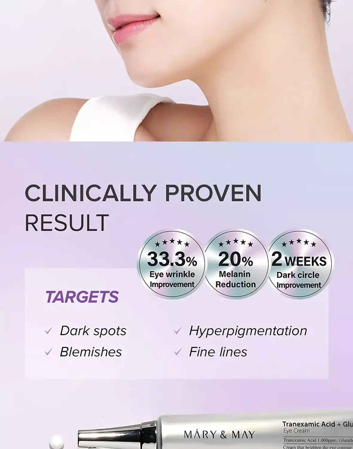 Mary&May - Tranexamic Acid + Glutathione Eye Cream 30 gm 2