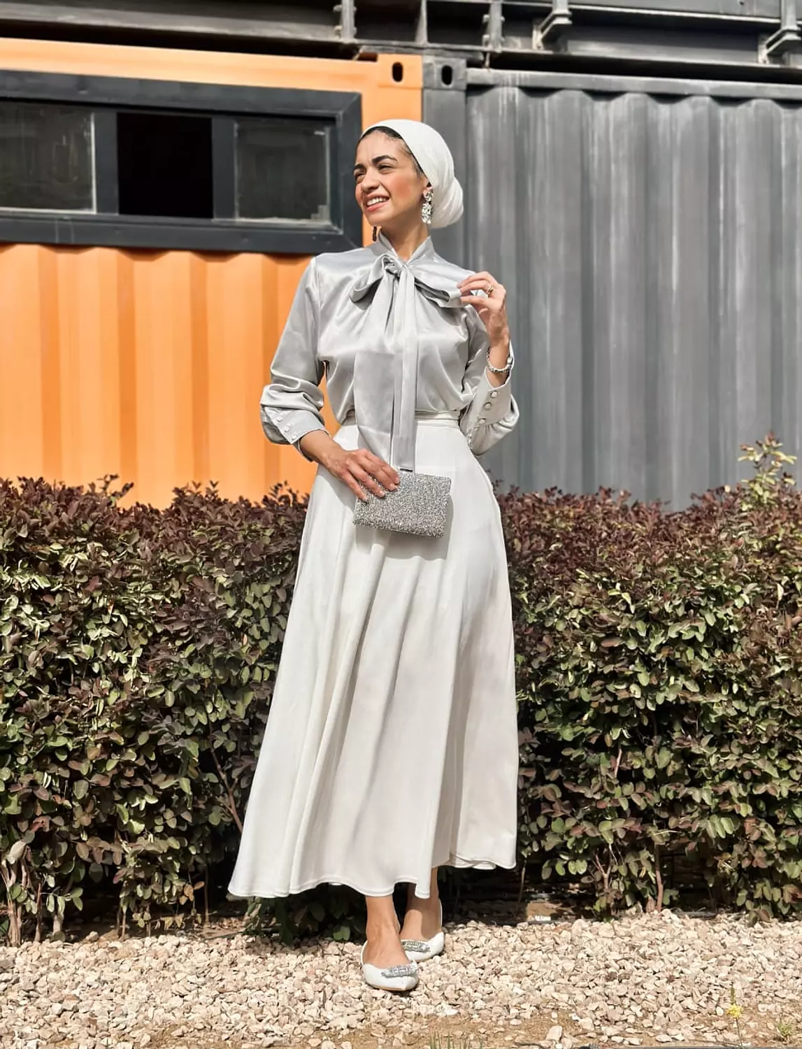 Silver Satin Blouse image