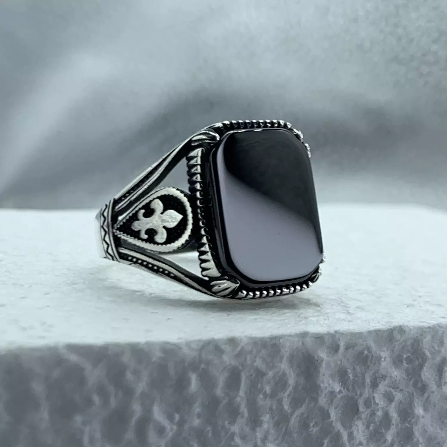 Black stone ring image