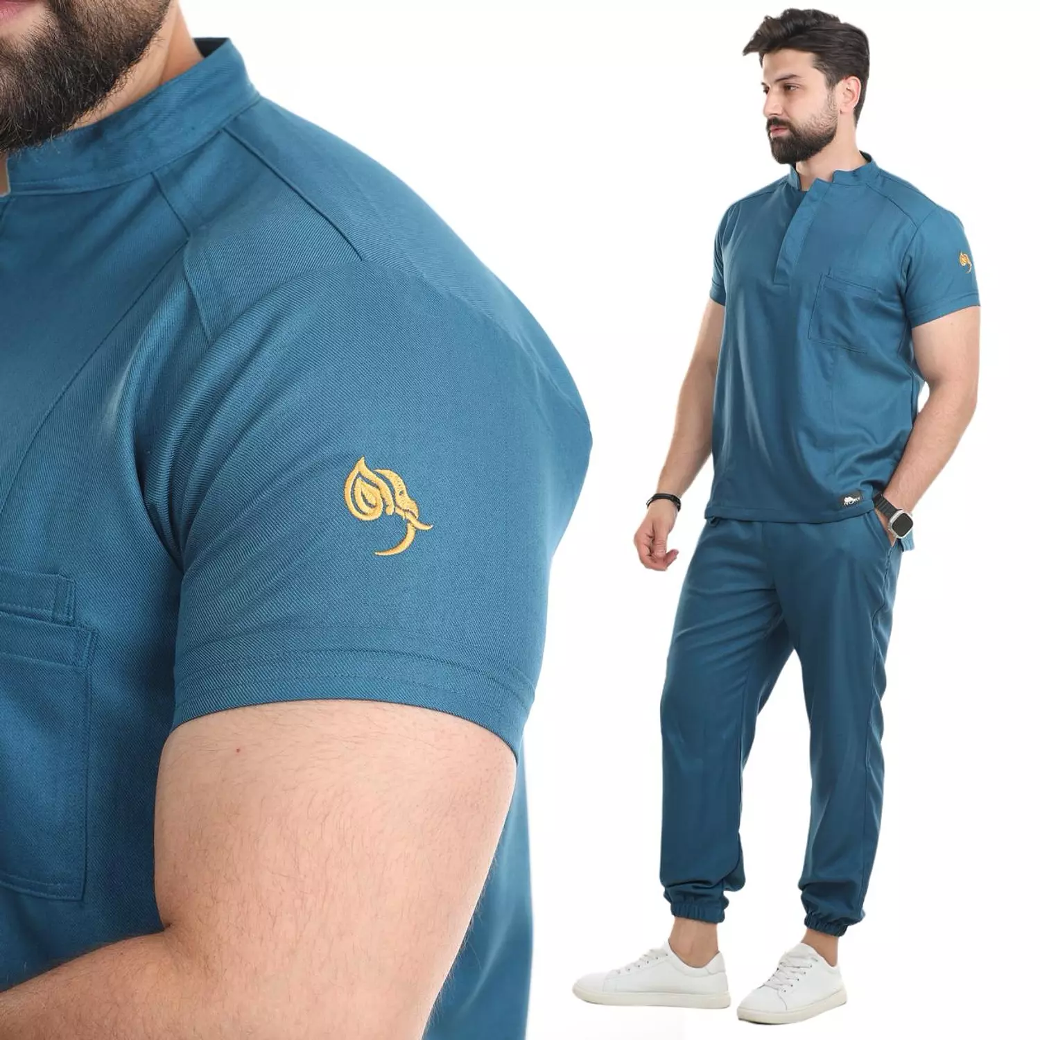 Petroleum Half Collar Scrub  14