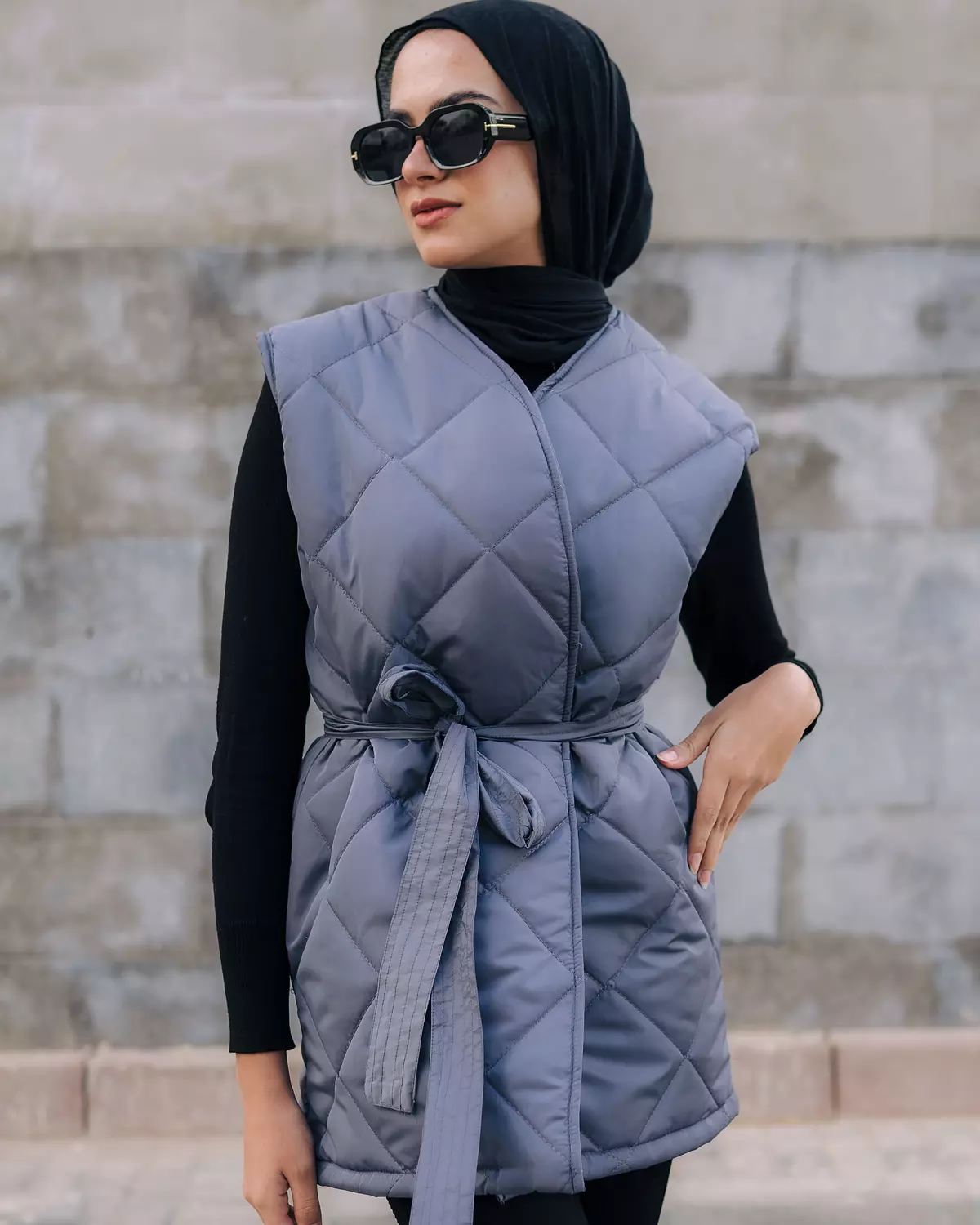 Grey Puffer vest  2