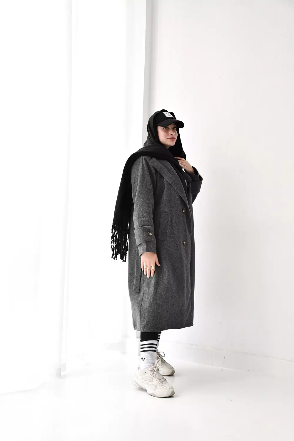 Gray wool coat  hover image
