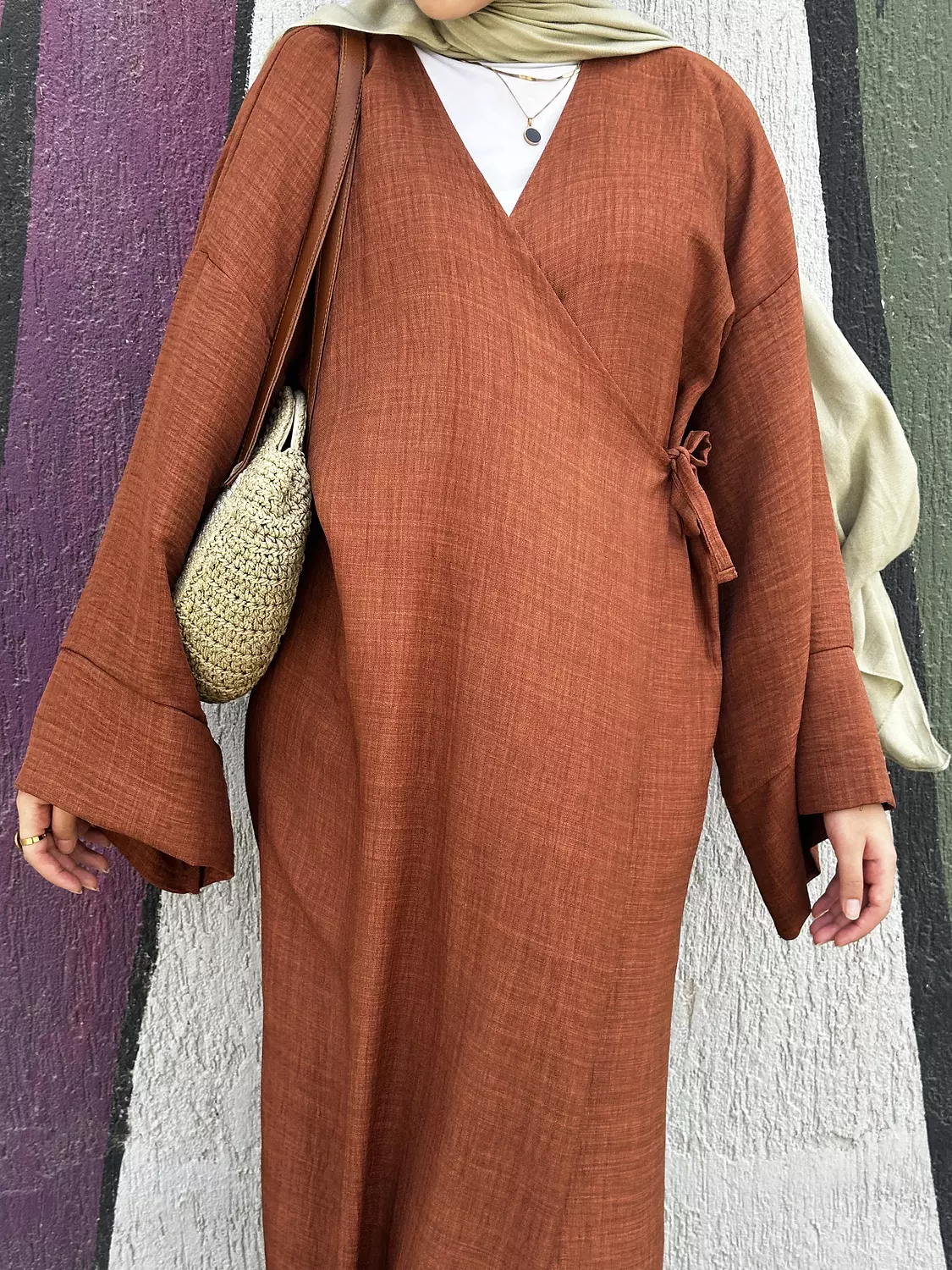 Nature Wrapped Dress- Rustic Brown 1