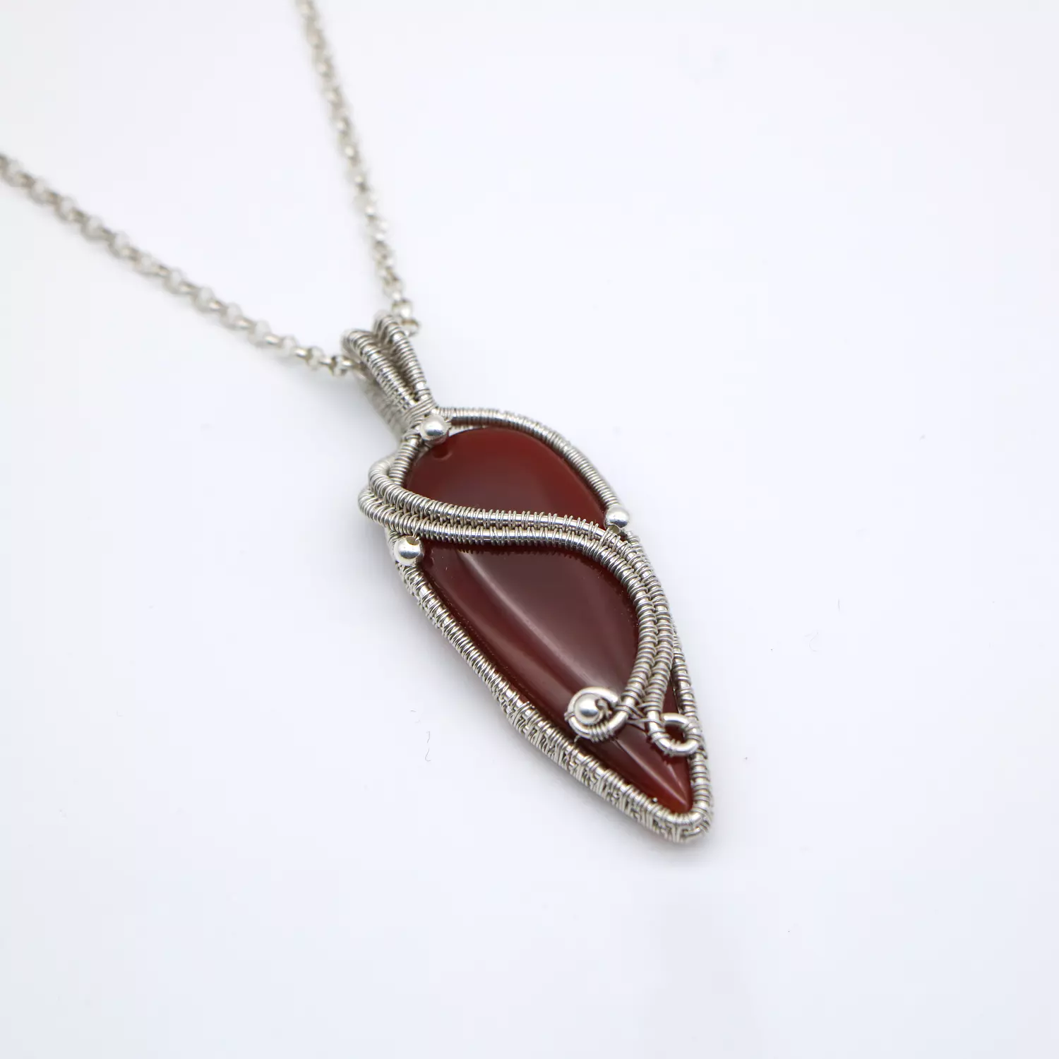 Silver Pendant with Agate stone. image
