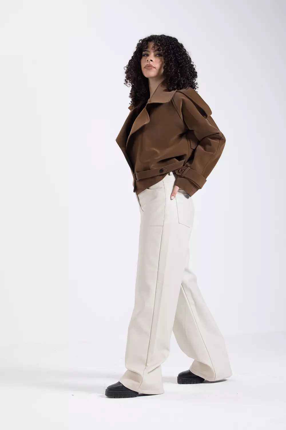 Chocolate Short Leather Jacket 2
