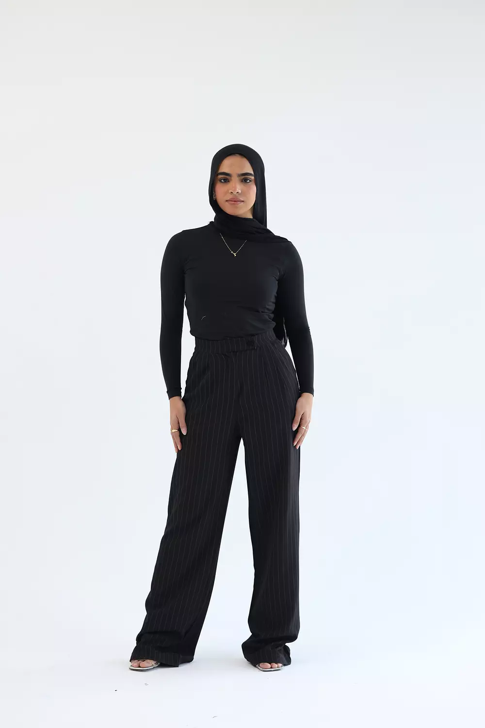 Black striped classic pant 1