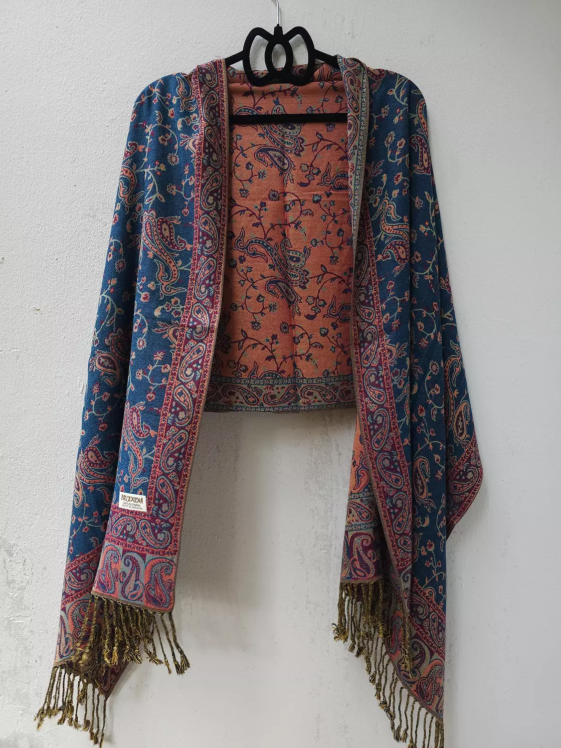 Dark blue2/orange Pashmina image