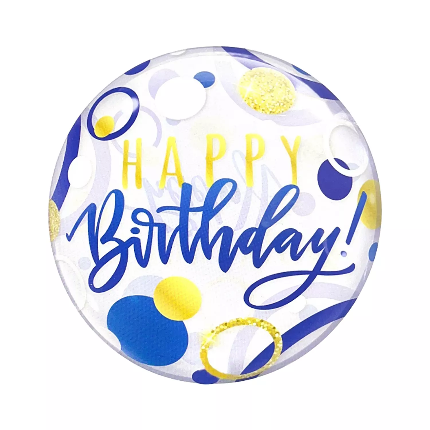 Blue Happy Birthday Round Balloon
