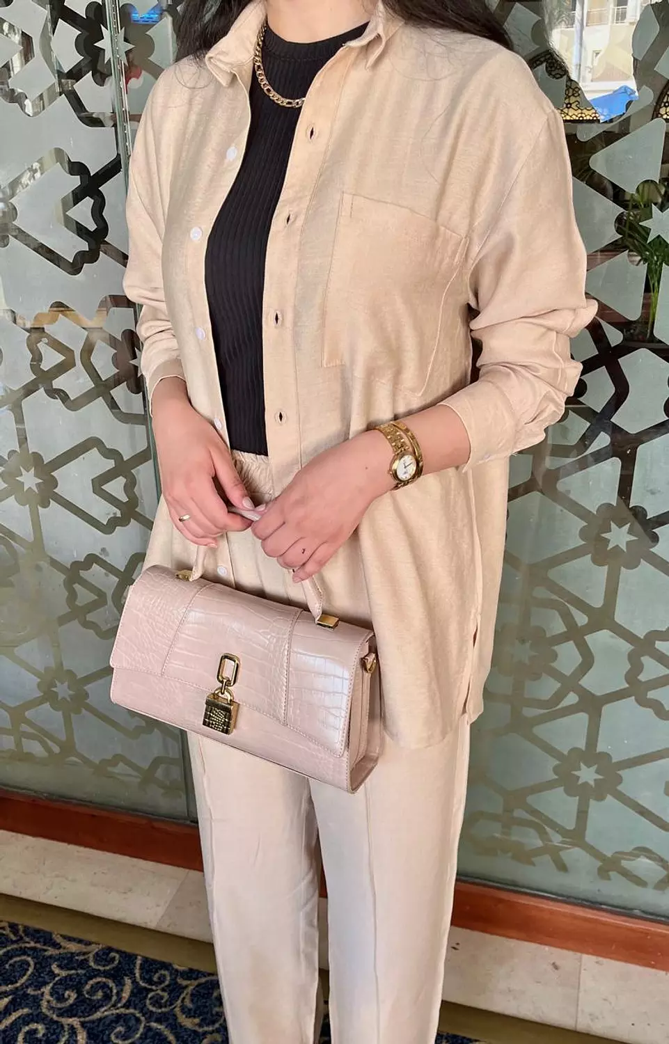 Beige Linen Comfy Set 6