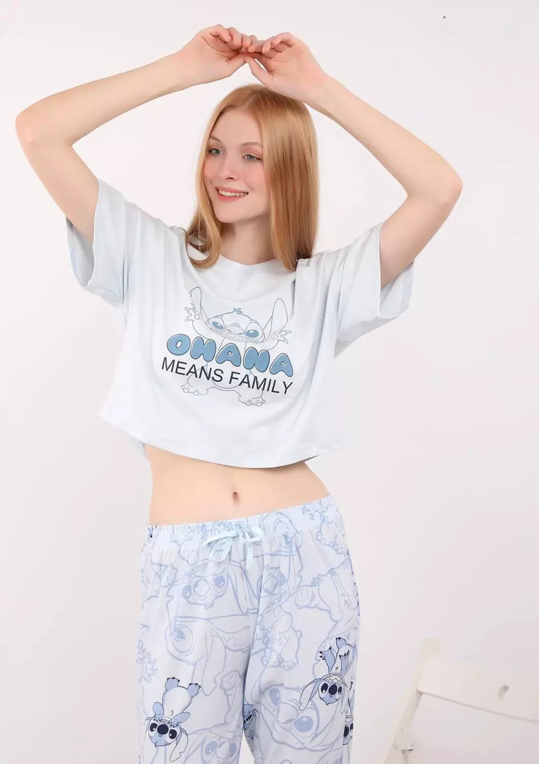 S125 Funny Stitch Full Length Pants Pajama Set  6