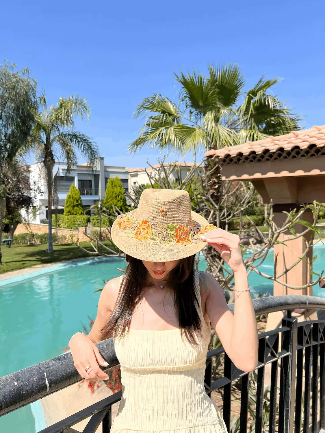 Orange flora Hat image