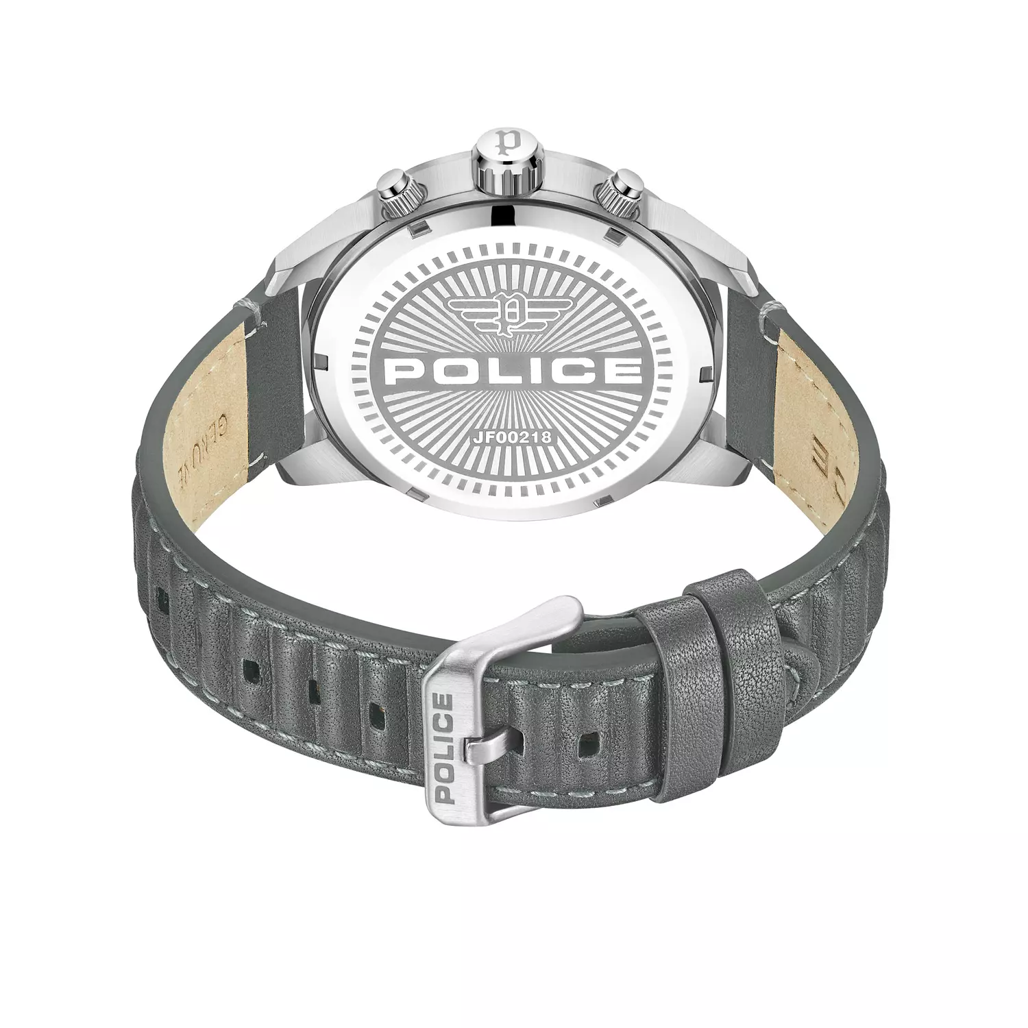 POLICE NEIST SILVER GREY DIAL LEATHER MEN'S WATCH PEWJF0021802 1