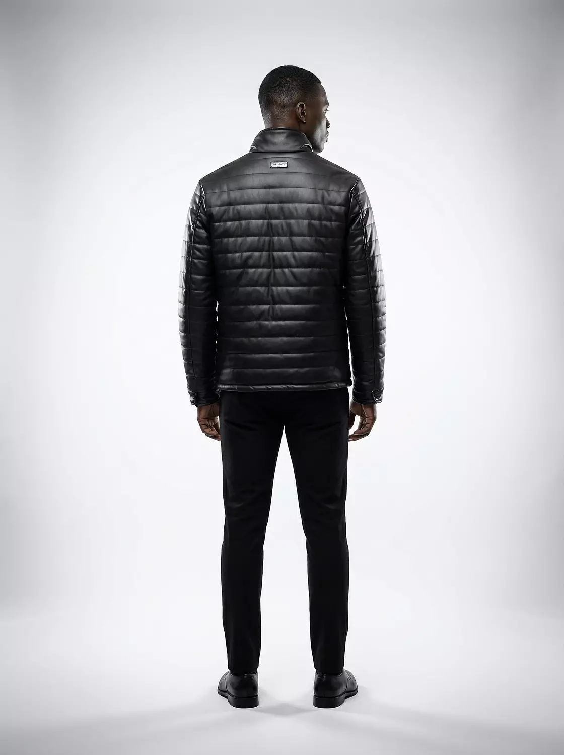 Jacket Leather Balmain Circle badge  5