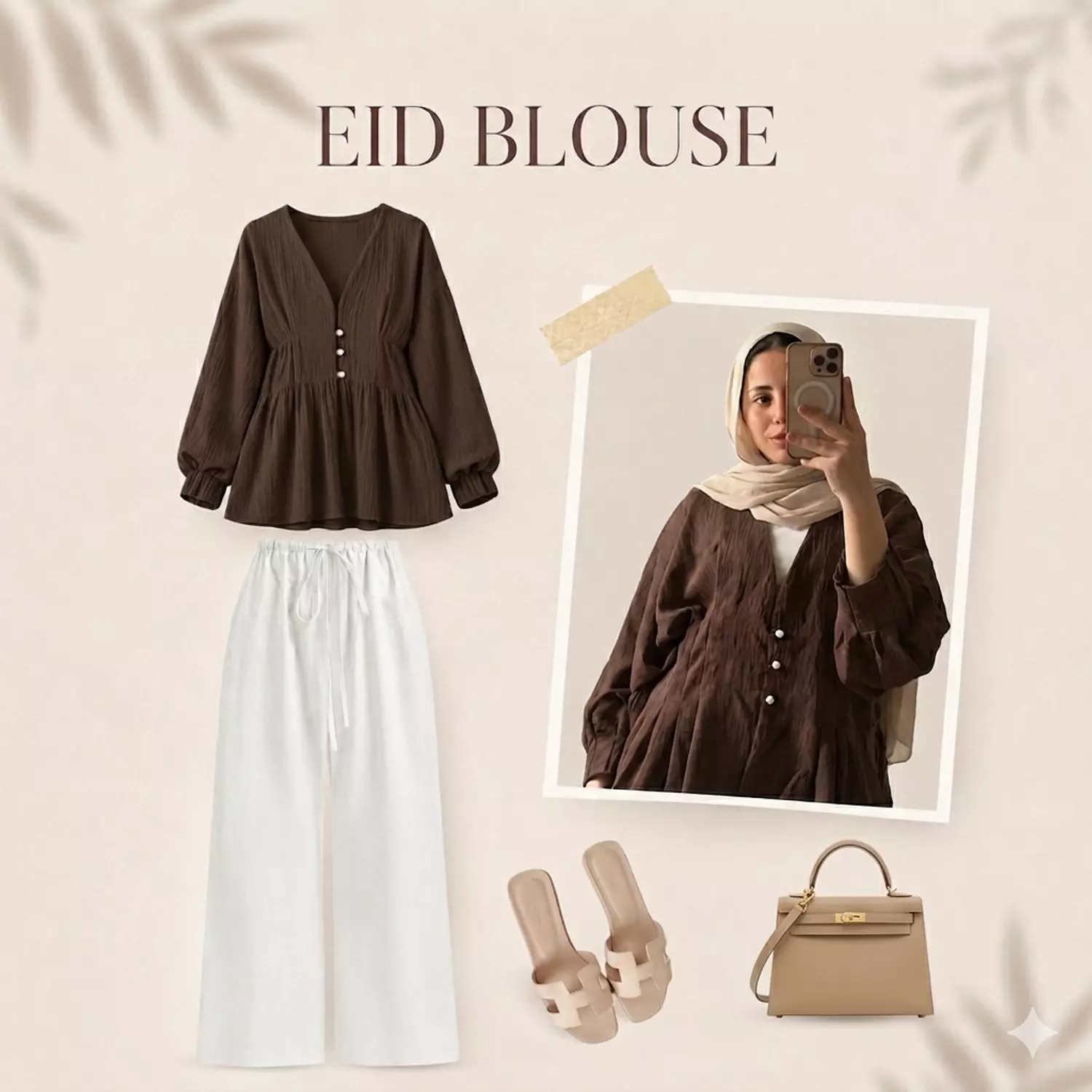 Button waist blouse image