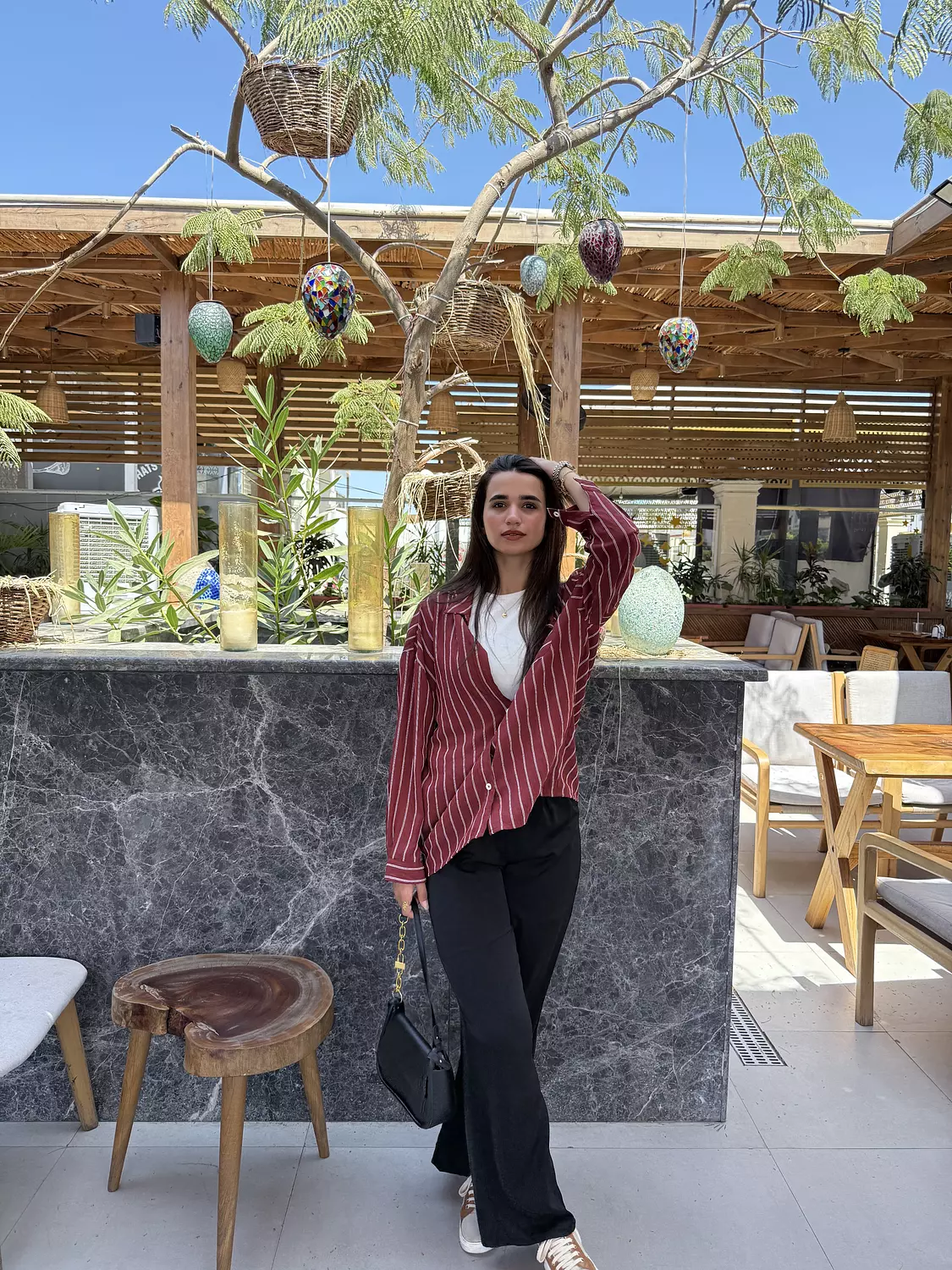 Burgundy Striped chimese 2