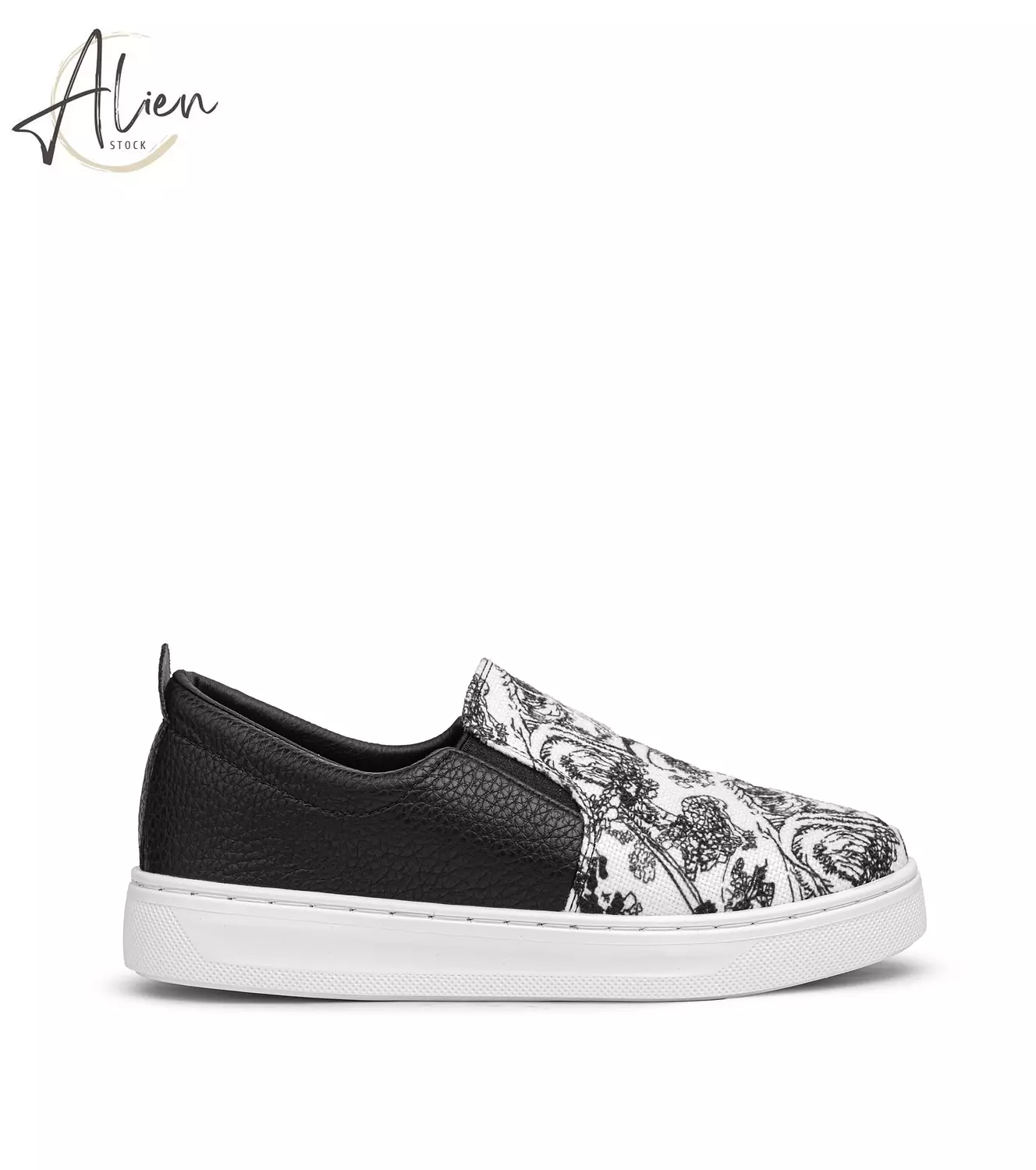 Glitter slip-on Black-white women image