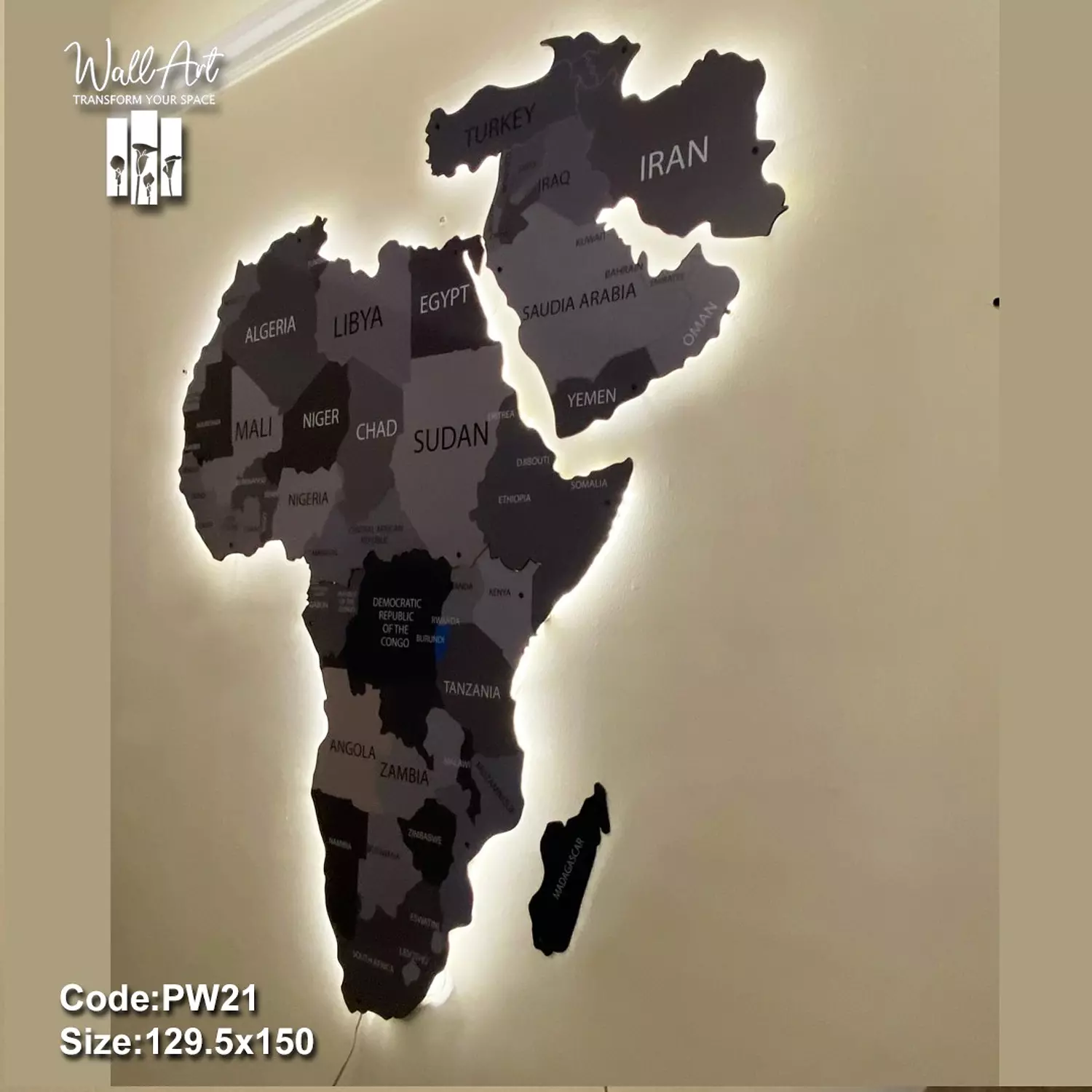 PW21- Lighted Printed Wooden Map   6