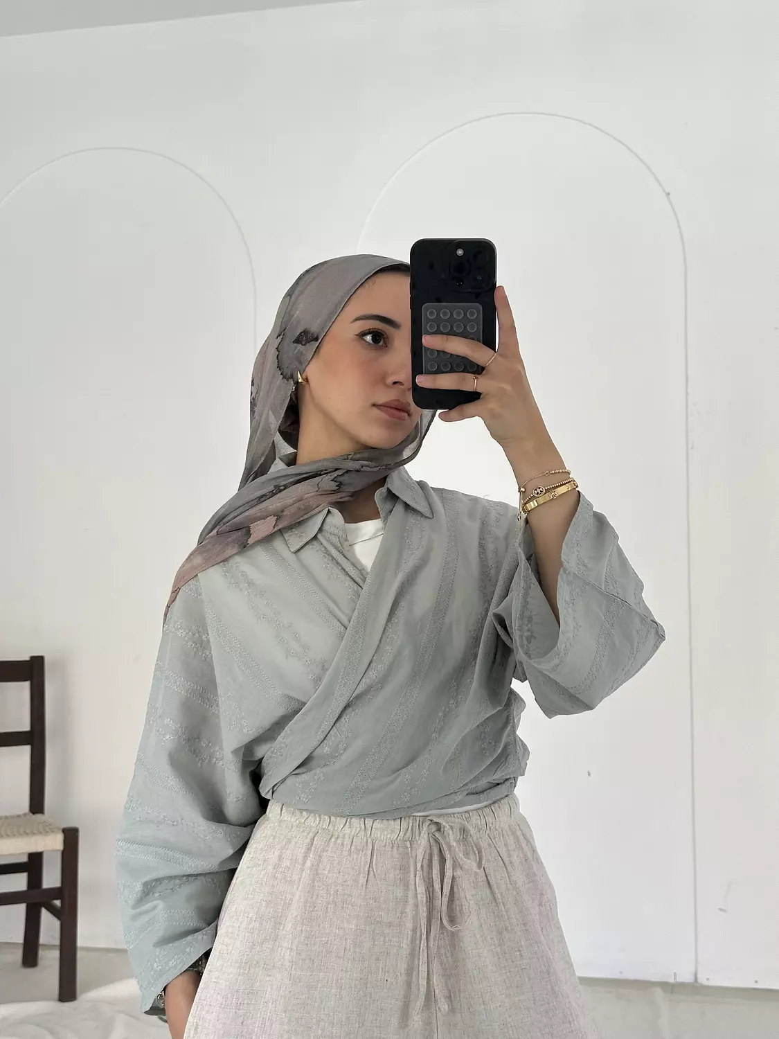 Embroidered Tie Top 1