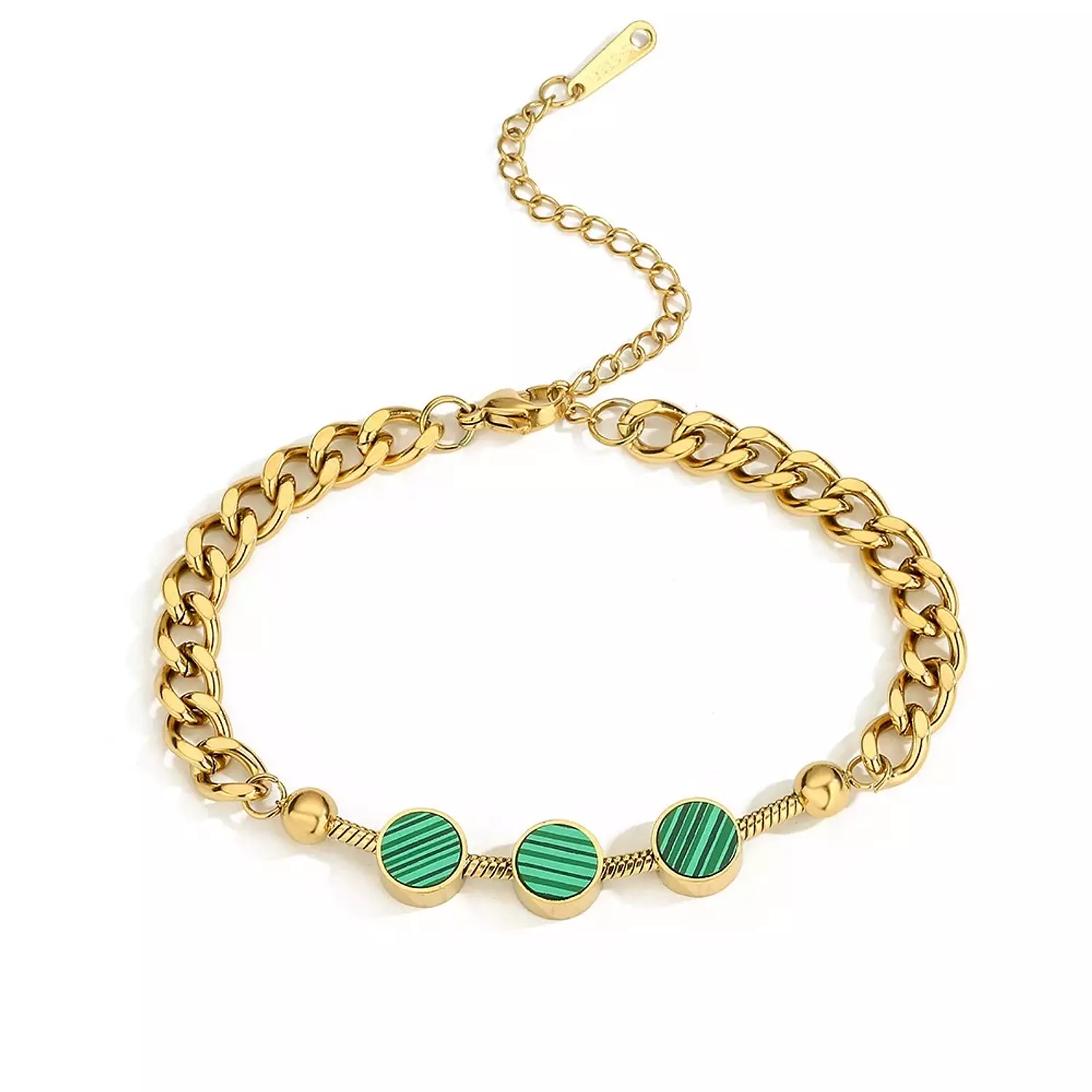 Triple round charms bracelet 8